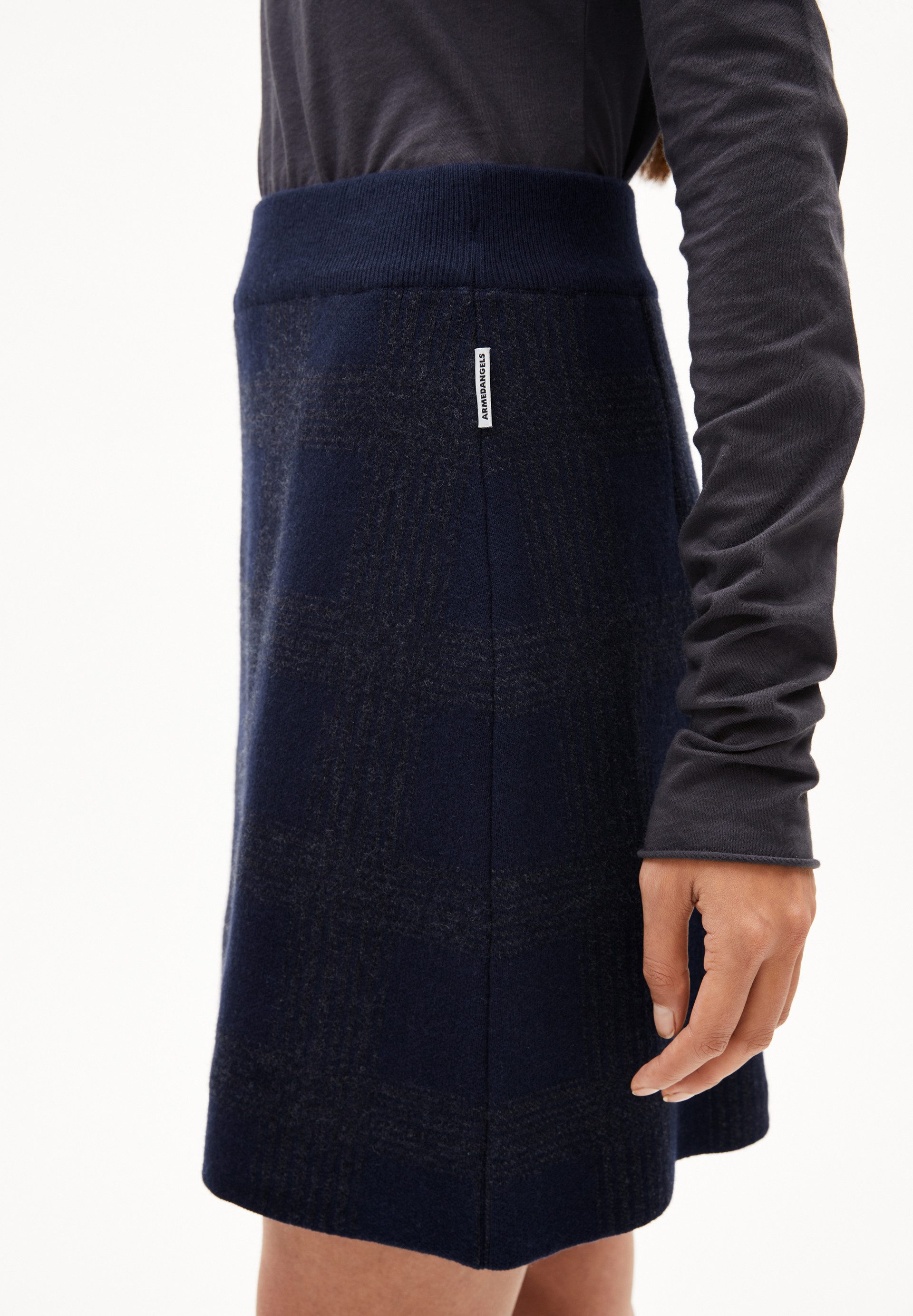 Armedangels Strickrock DARLAA CHECK Strickrock aus Bio-Woll Mix Regular Fit