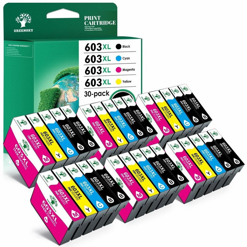 Greensky für Epson 603XL 603 XL Multipack Tintenpatrone (XP2100 3100 3105)