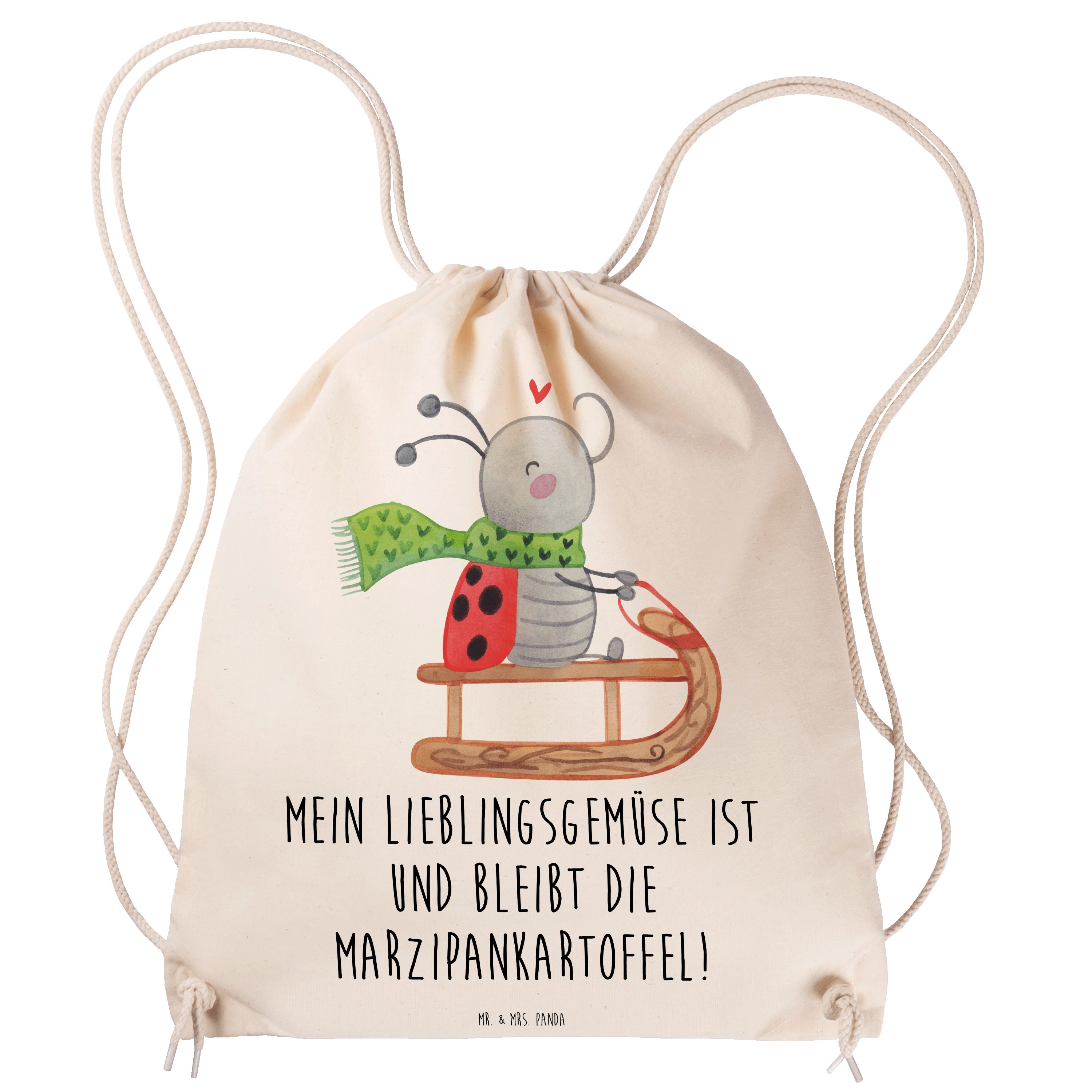 Mr. & Mrs. Panda Sporttasche Smörle Rodeln - Transparent - Geschenk, Schlittenfahren, Heiligabend, (1-tlg)