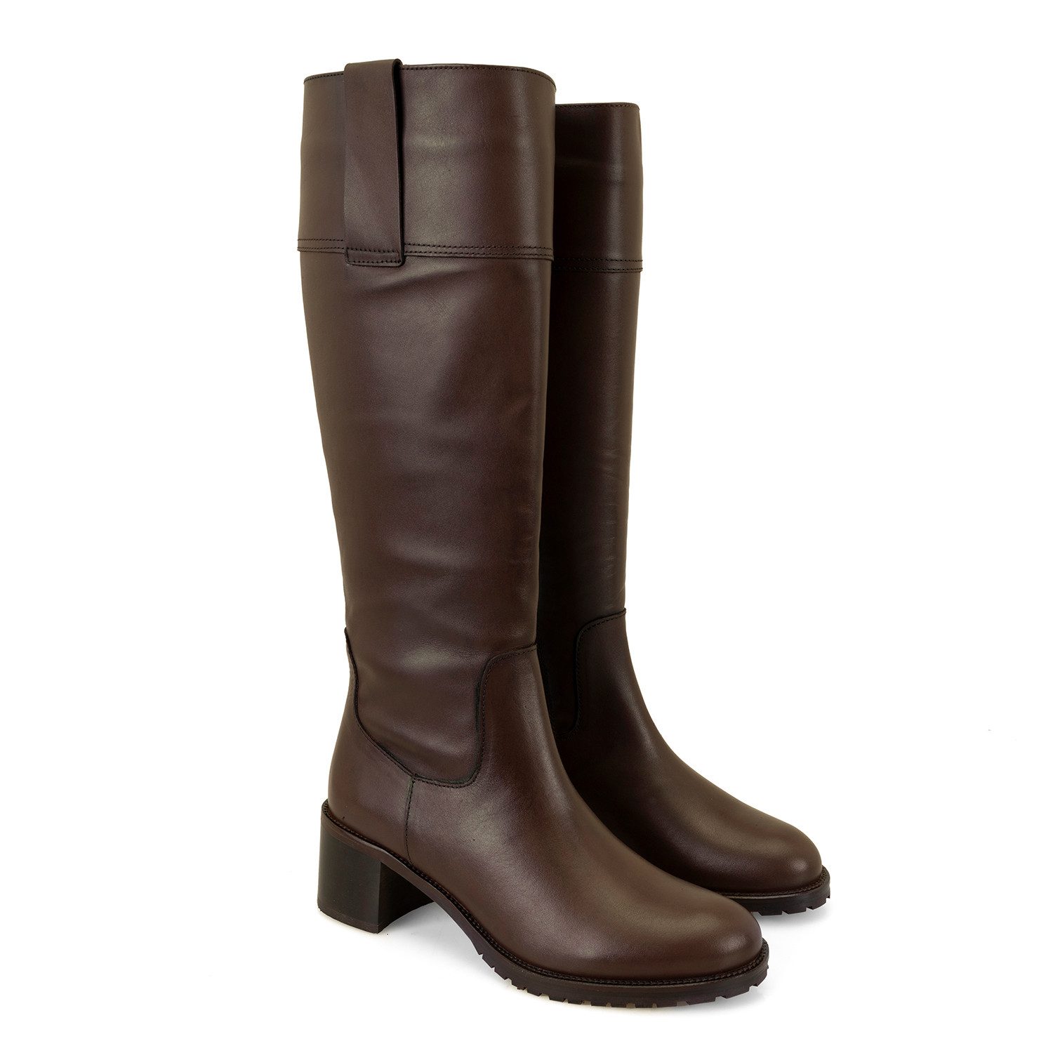 Desa Damen-Lederstiefel – 5,5 cm Absatz, zum Hineinschlüpfen, atmungsaktiv günstig online kaufen