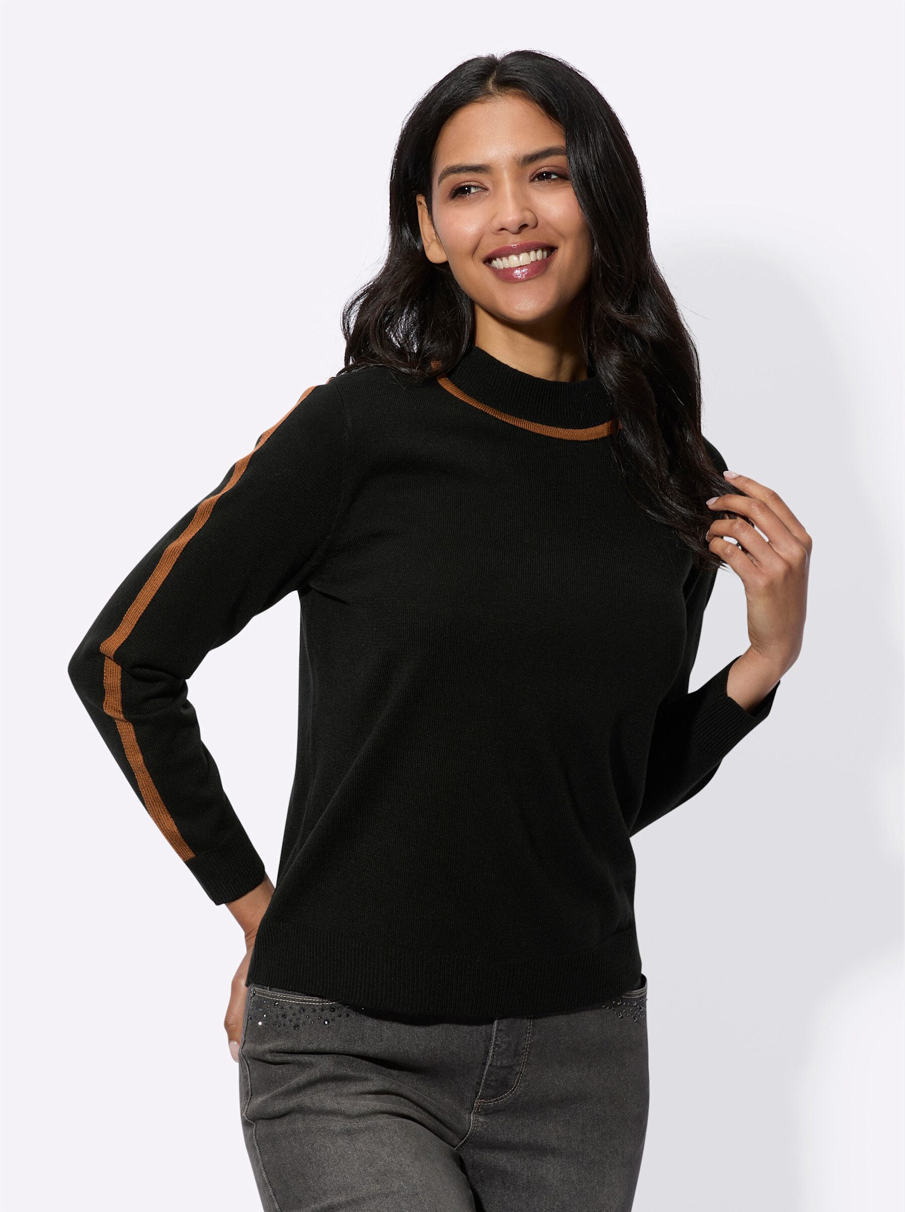 Sieh an! Strickpullover Stehkragenpullover . günstig online kaufen