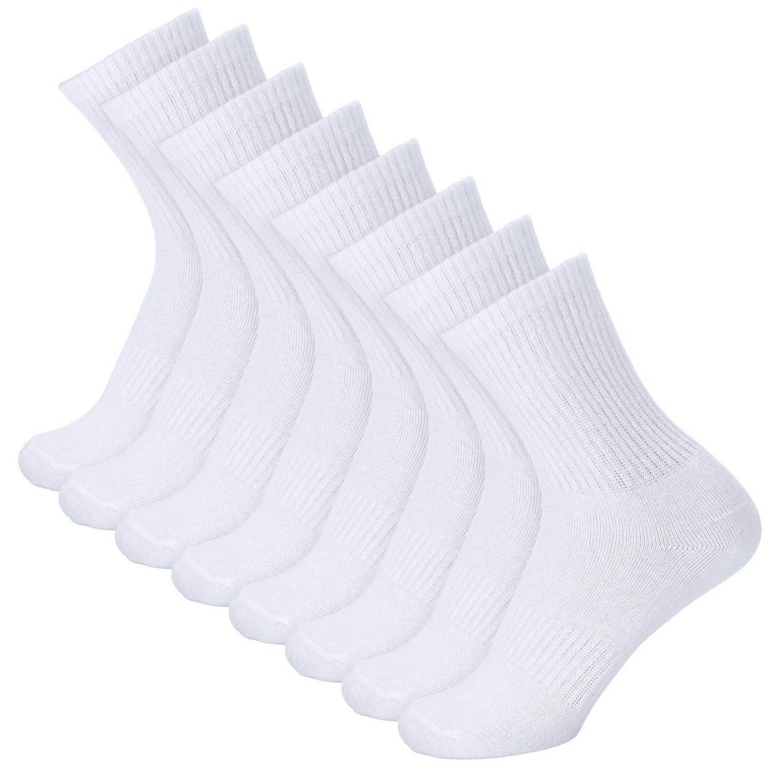 LuxusKollektion Tennissocken 8 Paar Sportsocken Damen Herren Weiß