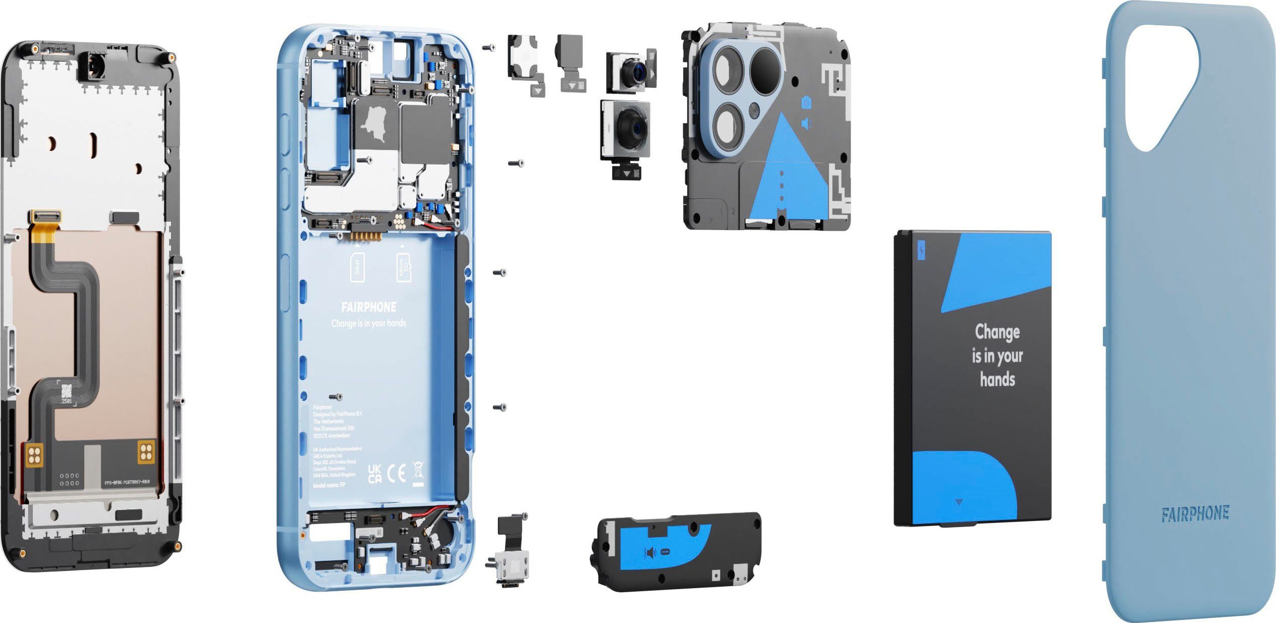 Zoll, FAIRPHONE Smartphone cm/6,46 50 Speicherplatz, sky MP GB blue (16,40 5 Kamera) Fairphone 256