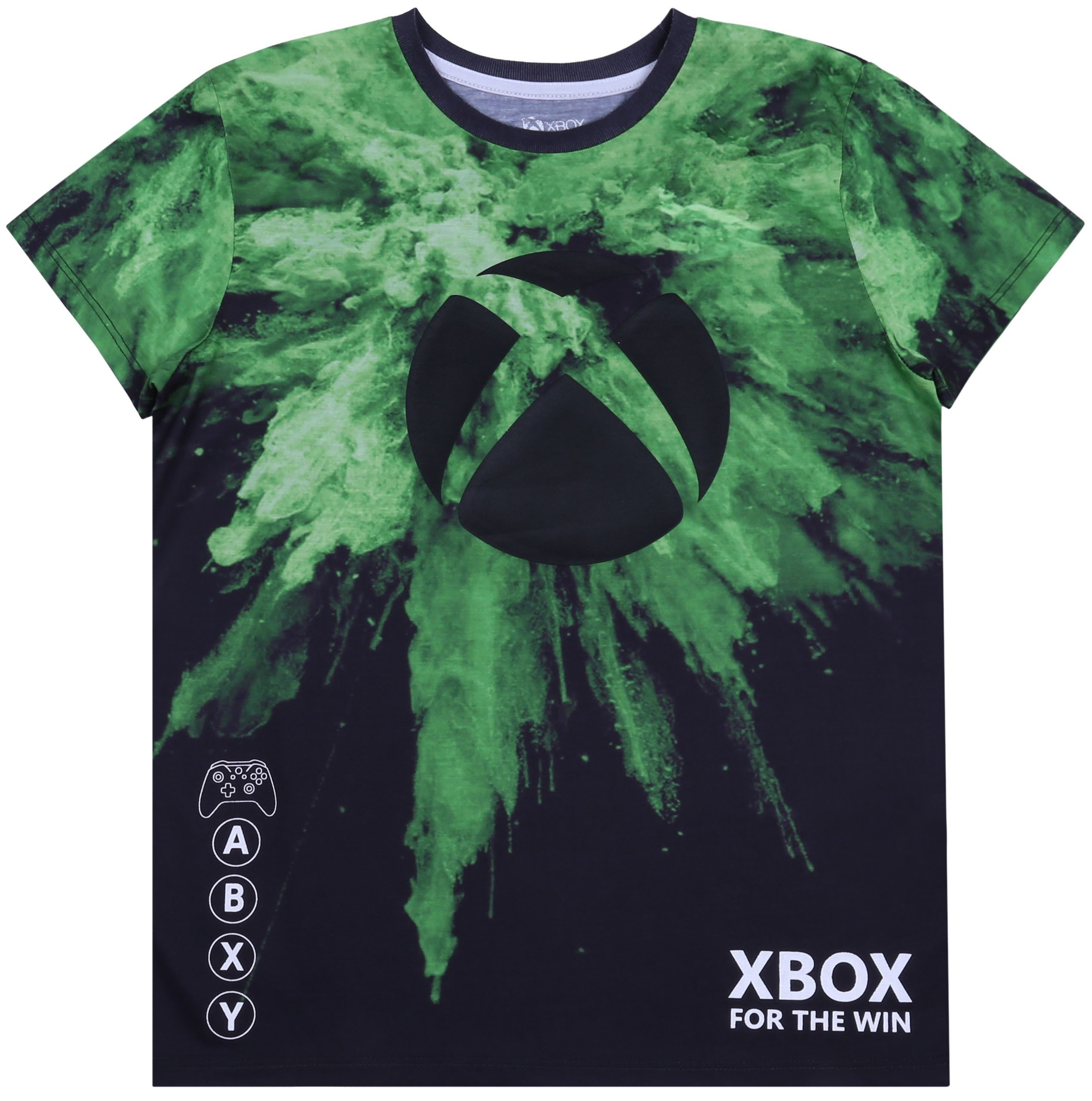 Sarcia.eu Kurzarmbluse Schwarz-grünes T-Shirt für Jungen Xbox 7-8 Jahre