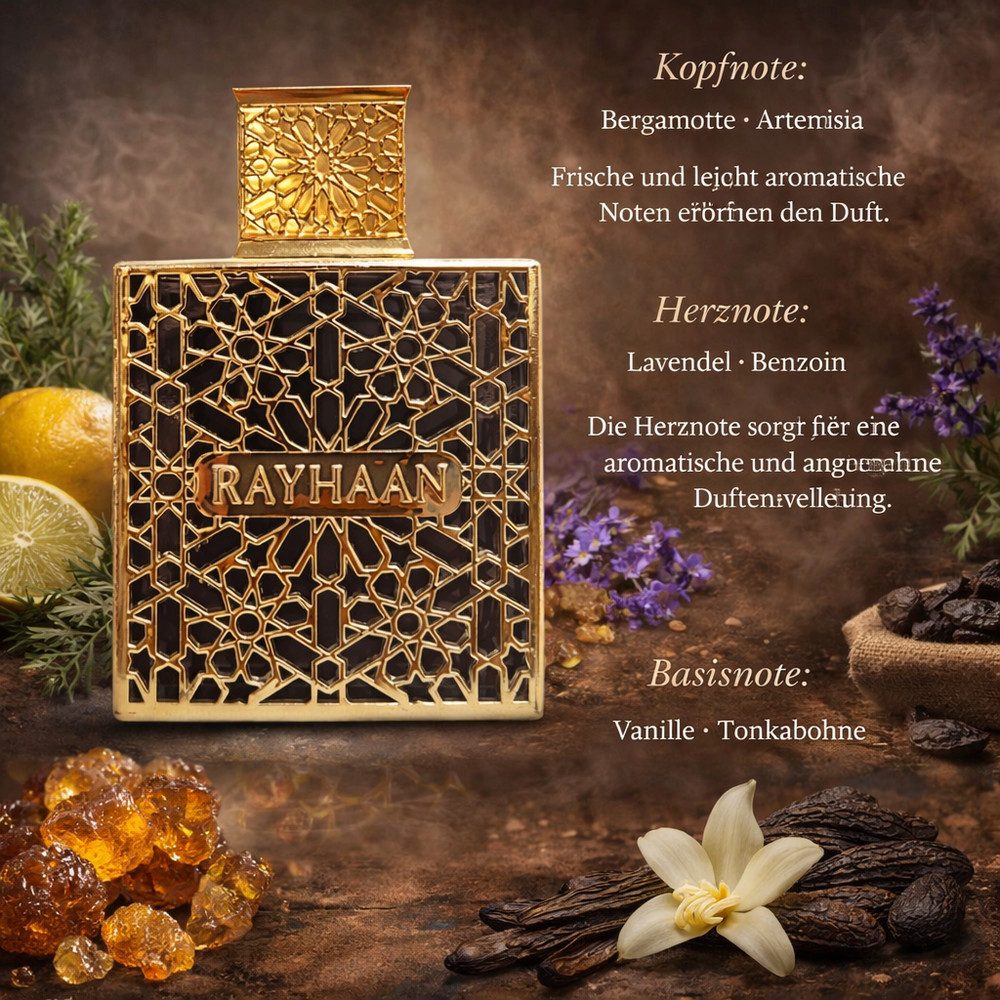 Rayhaan Eau de Parfum Elixir EDP 100 ml + Parfümzerstäuber (leer) Set