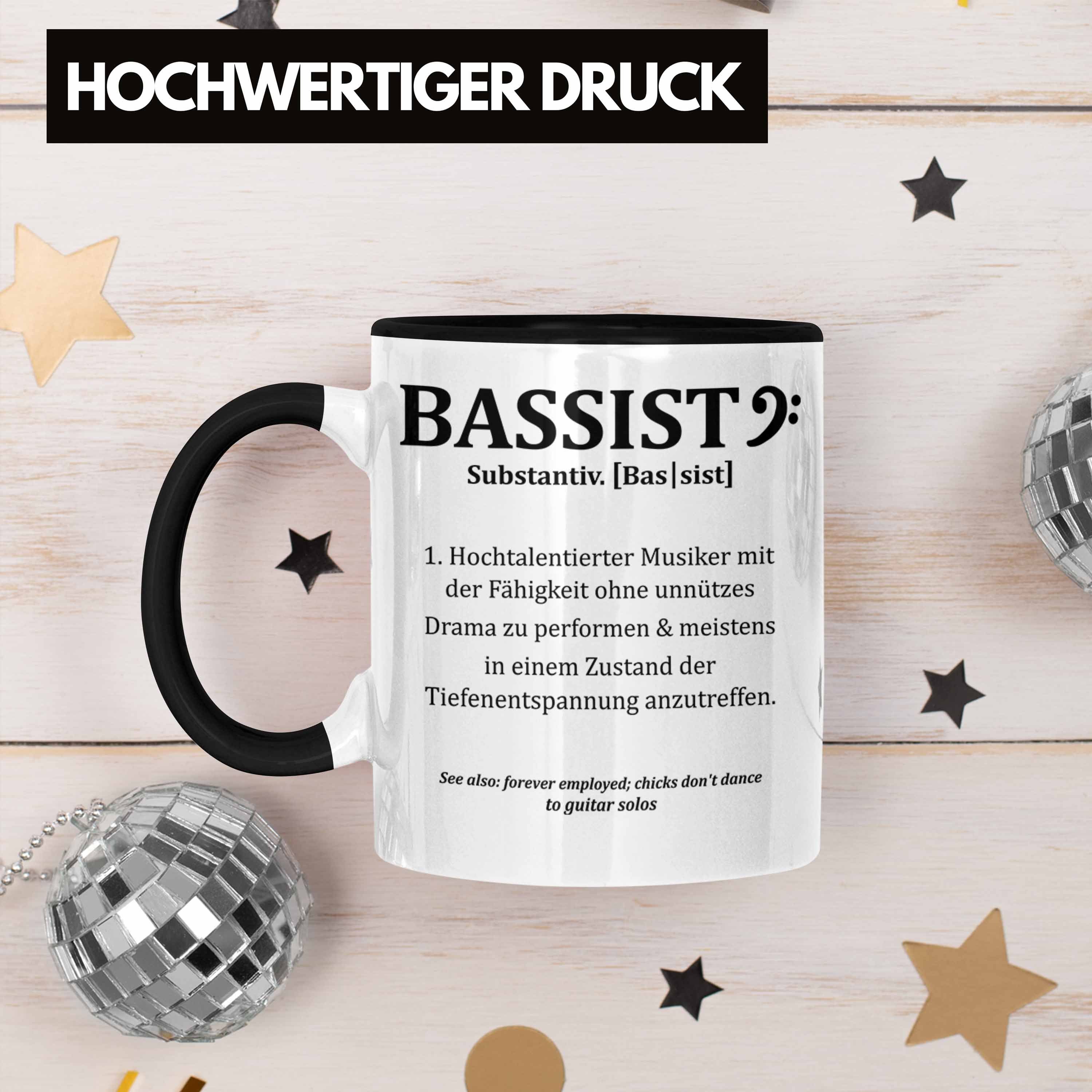 Kaffee-Becher Schwarz Bassist Bassist Bass-Spieler Tasse Trendation Tasse Geschenk Geschenkidee
