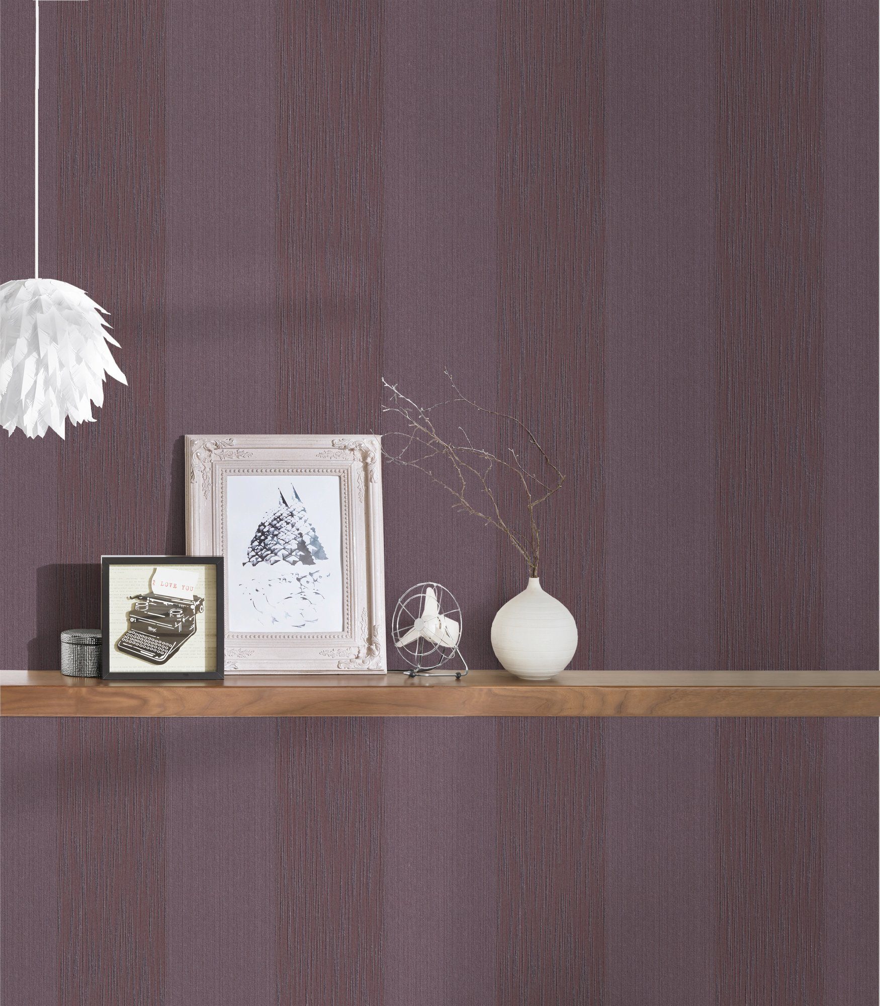 Paper Architects violett Tapete samtig, Streifen gestreift, Tessuto, Textiltapete