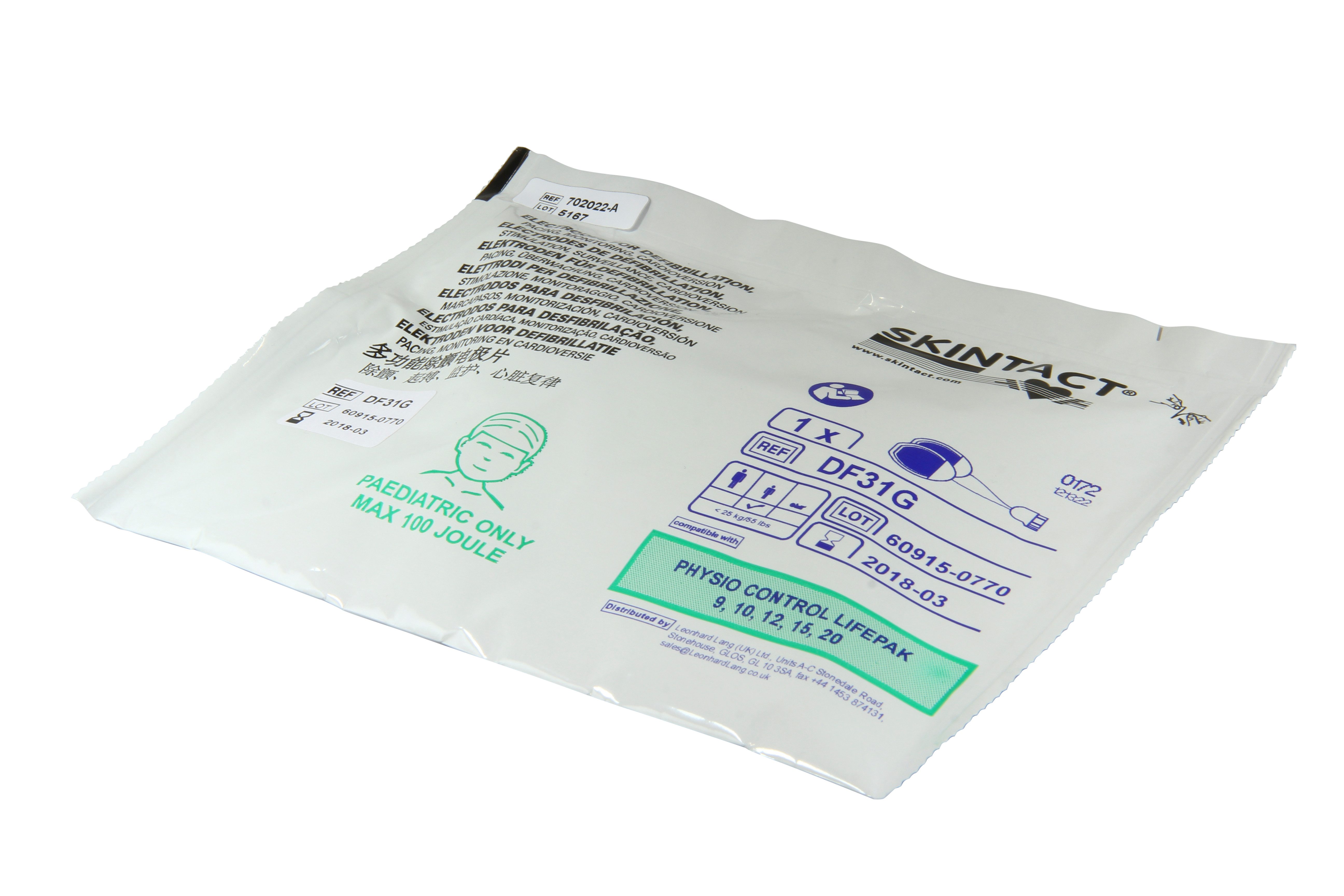 AccuCell Defi-Elektroden Pads passend für Physio Contol LP9, LP10, LP500 Akku