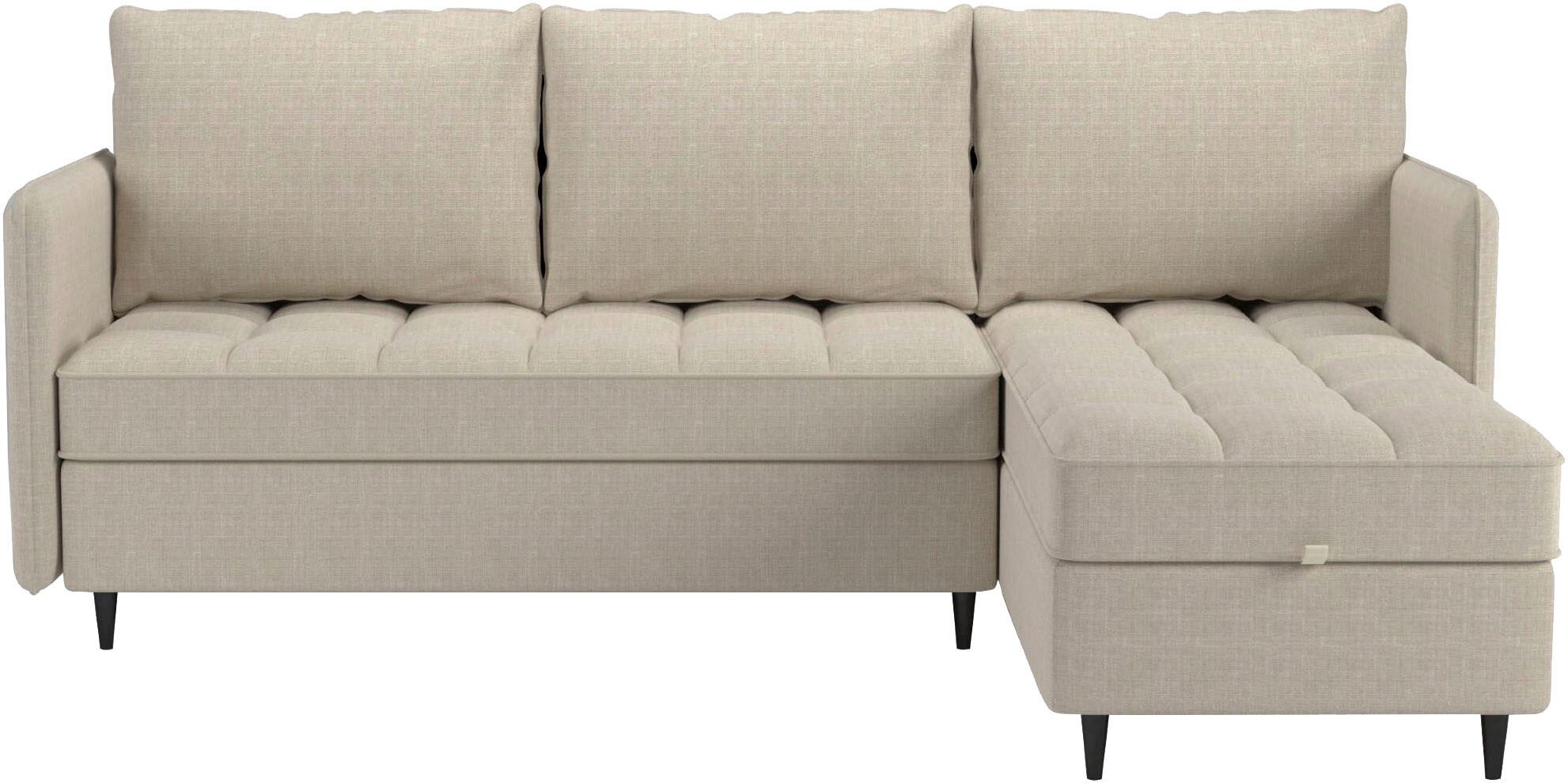 Dorel Home Ecksofa LINDHUS, L-Form, verschiedene Stellvarianten, Modulsofa, Recamiere, Stauraum, Cord und Chenille-Bezug
