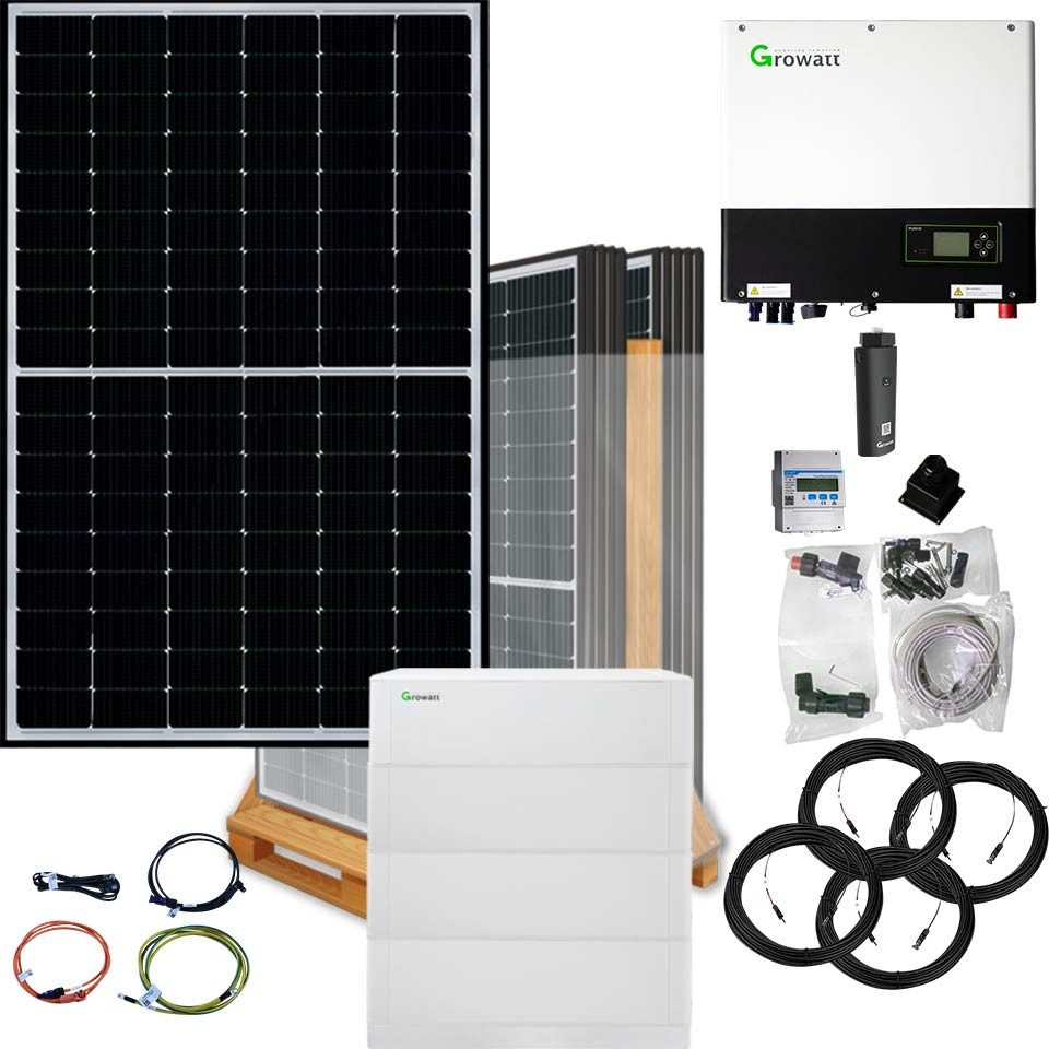 Lieckipedia 10000 Watt Hybrid Solaranlage, Komplettset dreiphasig inkl. 7,68 kWh L Solar Panel, Black Edition