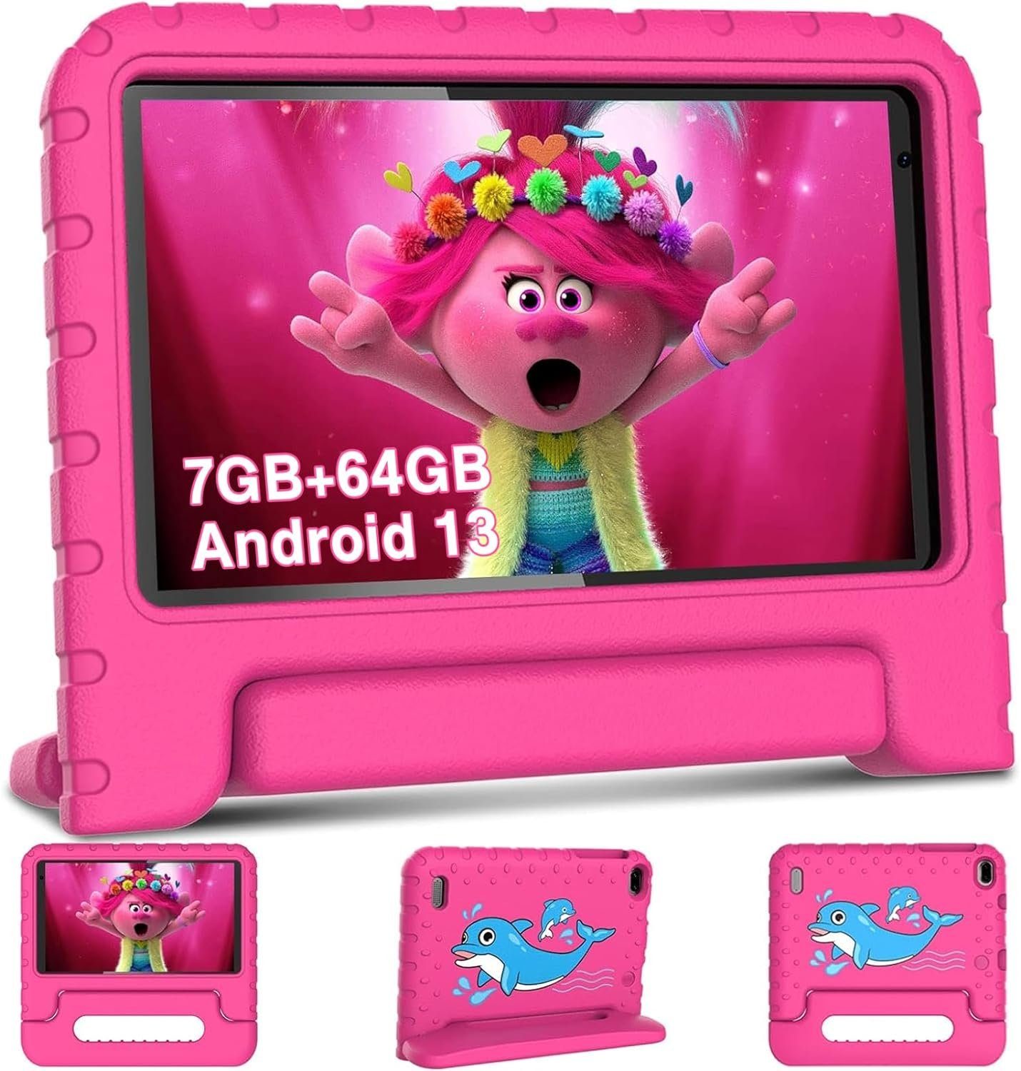 AOCWEI Tablet (7,1", 64 GB, Android 13, Tablet für kinder elterliche kontrolle dual kamera wifi 6 mit hüllen)