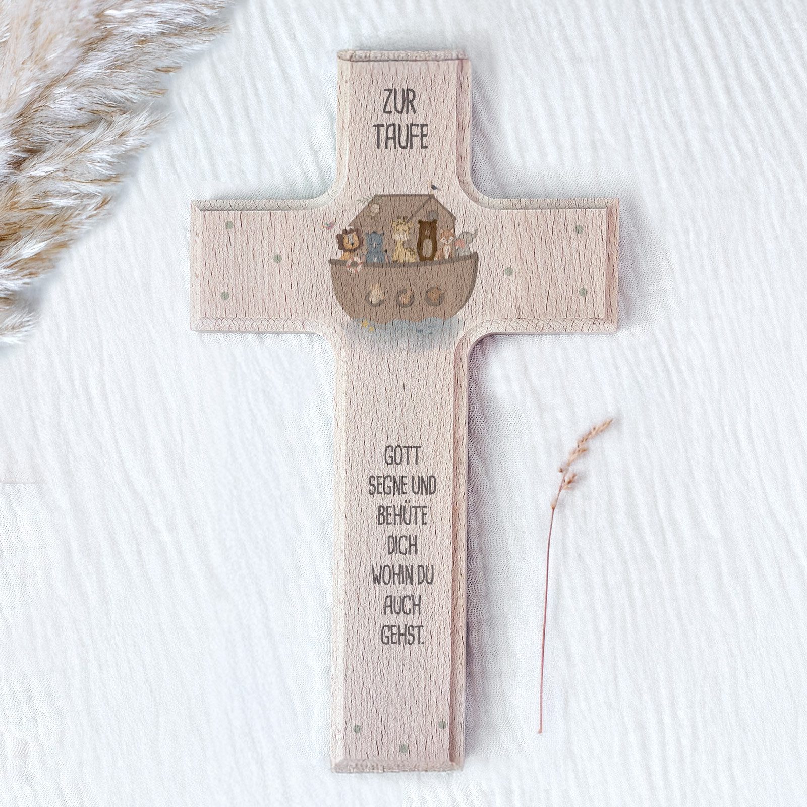 hellomini Wanddekoobjekt Taufkreuz Aquarell 15cm x 25cm günstig online kaufen