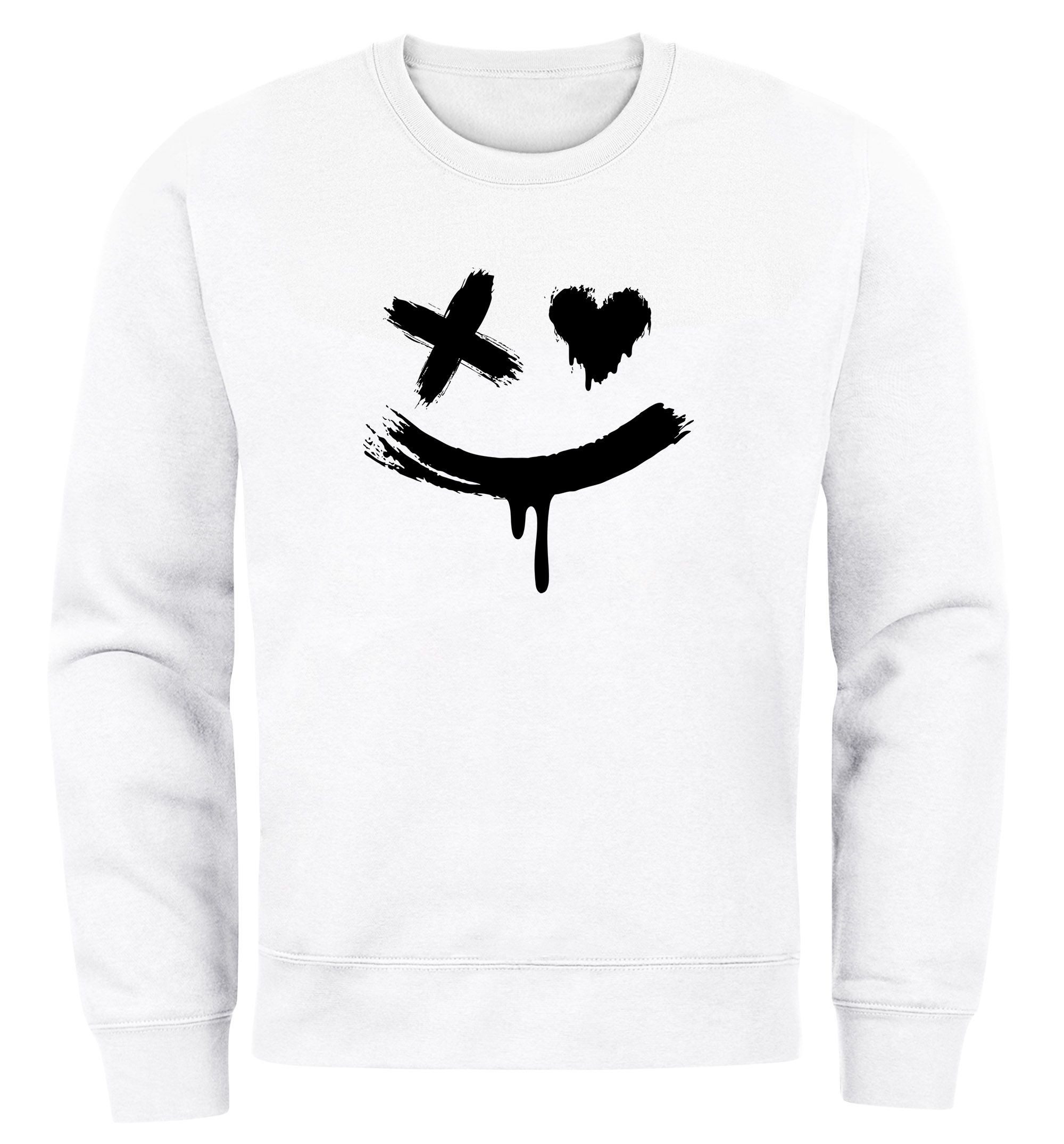 Sweatshirt Sweatshirt Herren mit Aufdruck Motiv Smile Print Rundhals-Pullover
