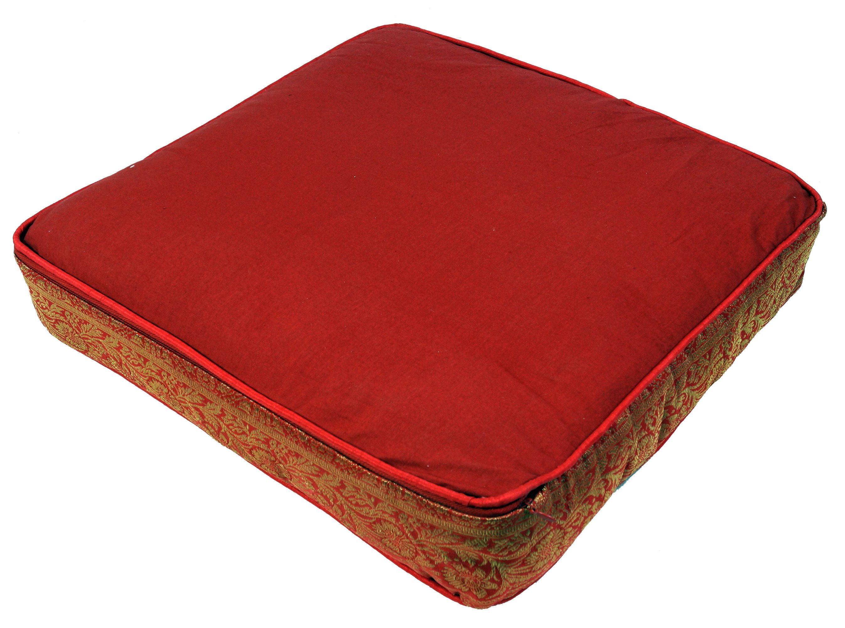 Sitzkissen Patchwork Guru-Shop Kissen 40 cm,.. rot Orientalisches eckiges