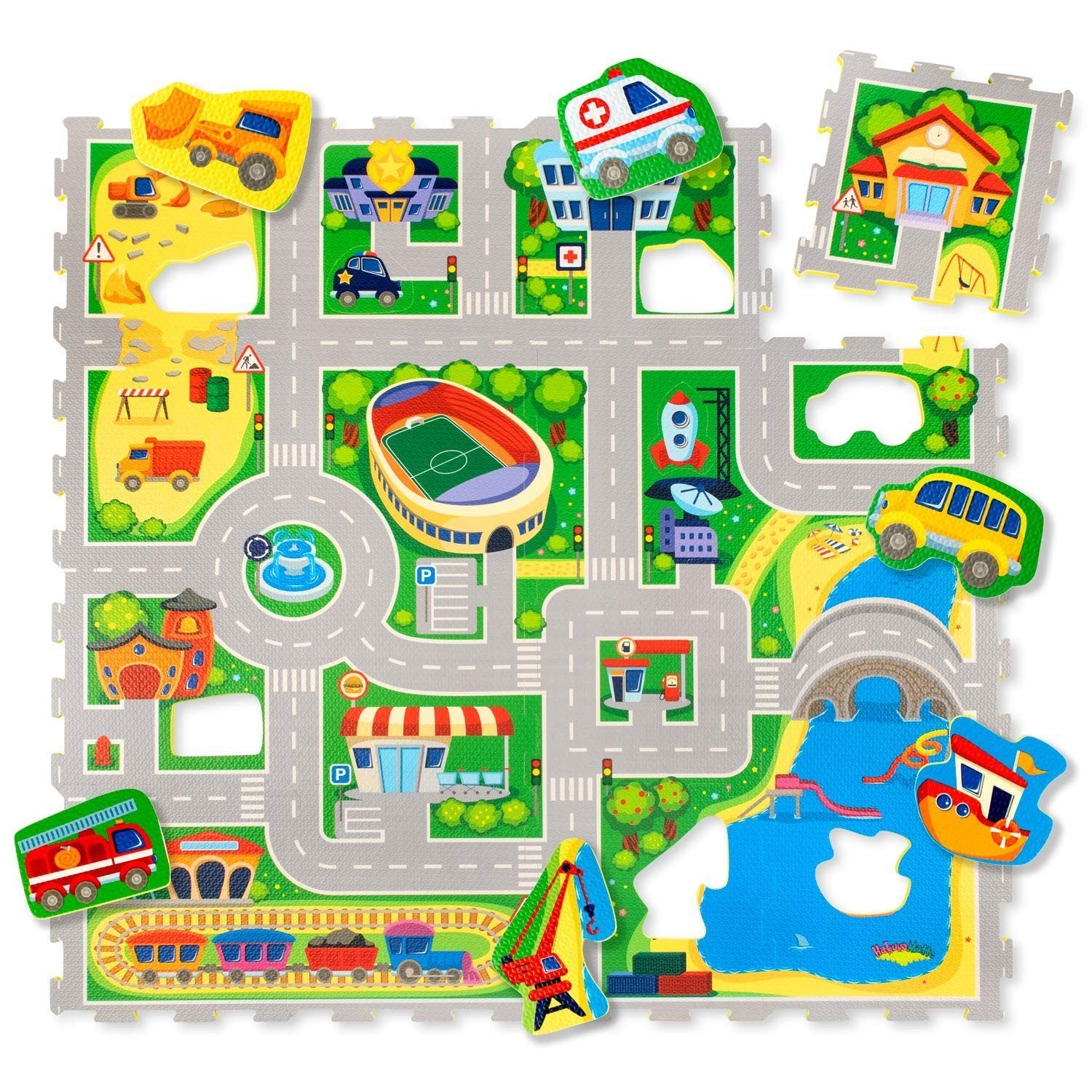 Hakuna Matte Spielmatte Puzzlematte für Babys 1,2x0,9m, 20% dickere Krabbelmatte, Spielmatte