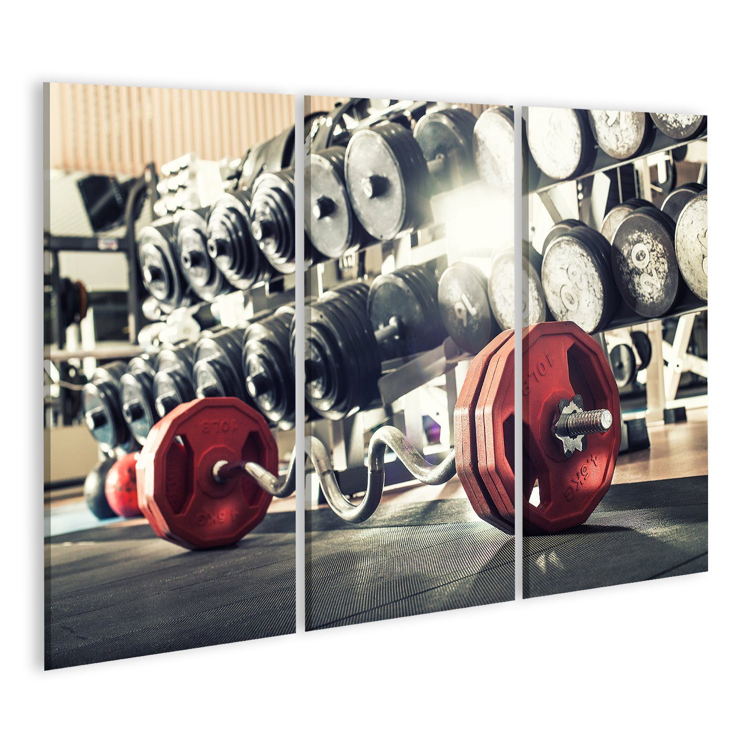 islandburner Leinwandbild Bild auf Leinwand Fitnessstudio Kraftraum Close U günstig online kaufen