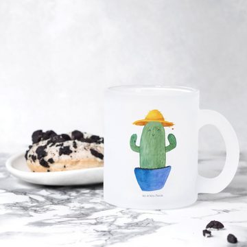 Mr. & Mrs. Panda Teeglas Kaktus Hut - Transparent - Geschenk, Tasse, Weltenbummler, Tasse mit, Premium Glas, Außerordentliches Design