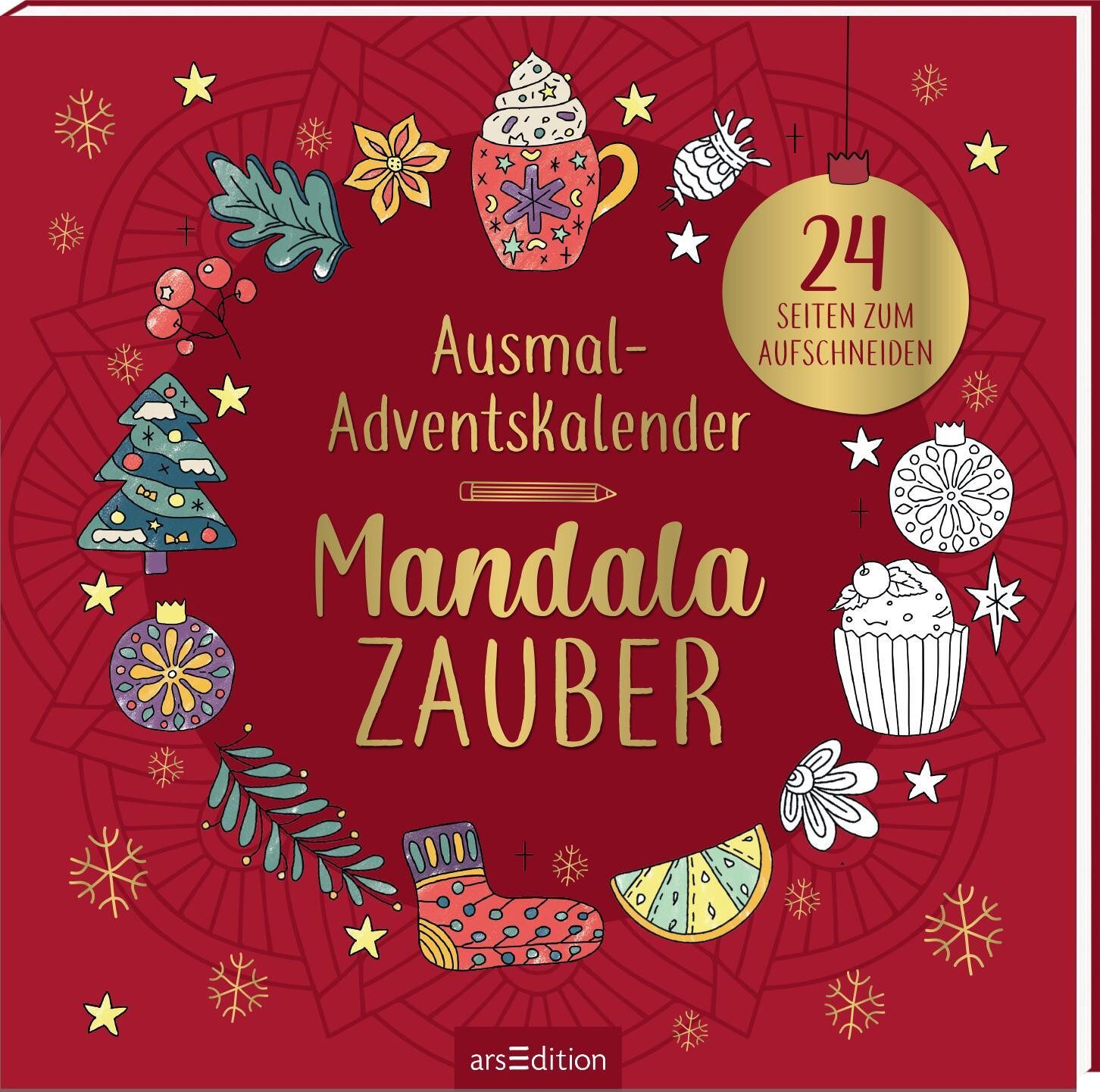 Ars Edition Adventskalender Ausmal-Adventskalender – Mandala-Zauber