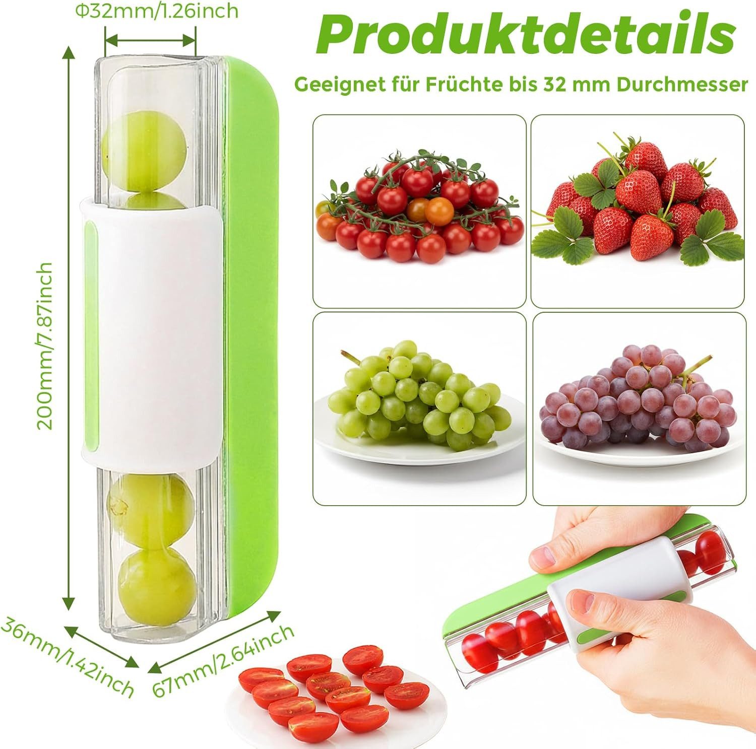 FELIXLEO Gemüseschneider Obstschneider Traubenschneider Tomatenschneider Gemüsehobel – Bild 5 von 5