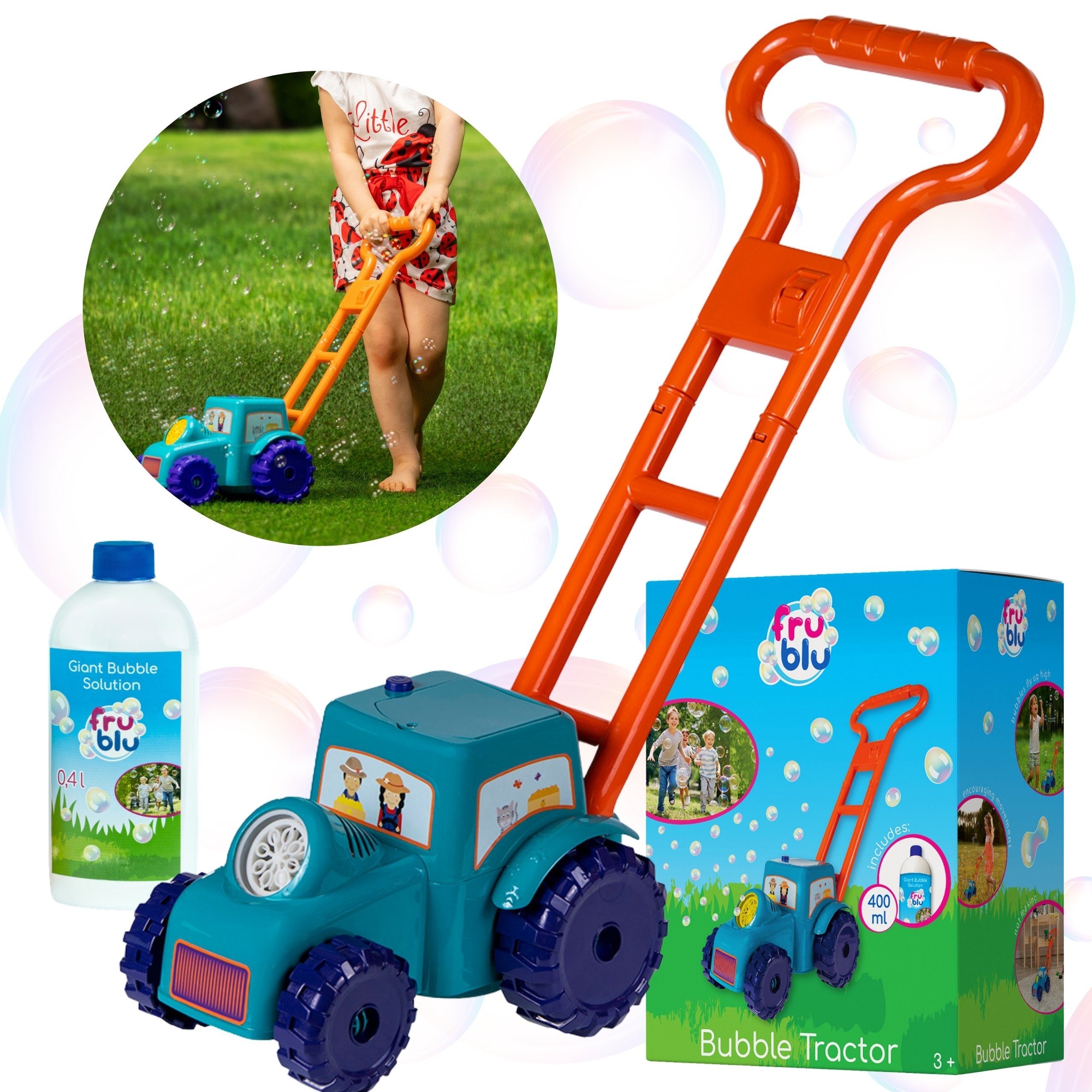 Sarcia.eu Seifenblasenspielzeug Seifenblasenset, Seifenblasenschlepper + Flüssigkeit 400 ml