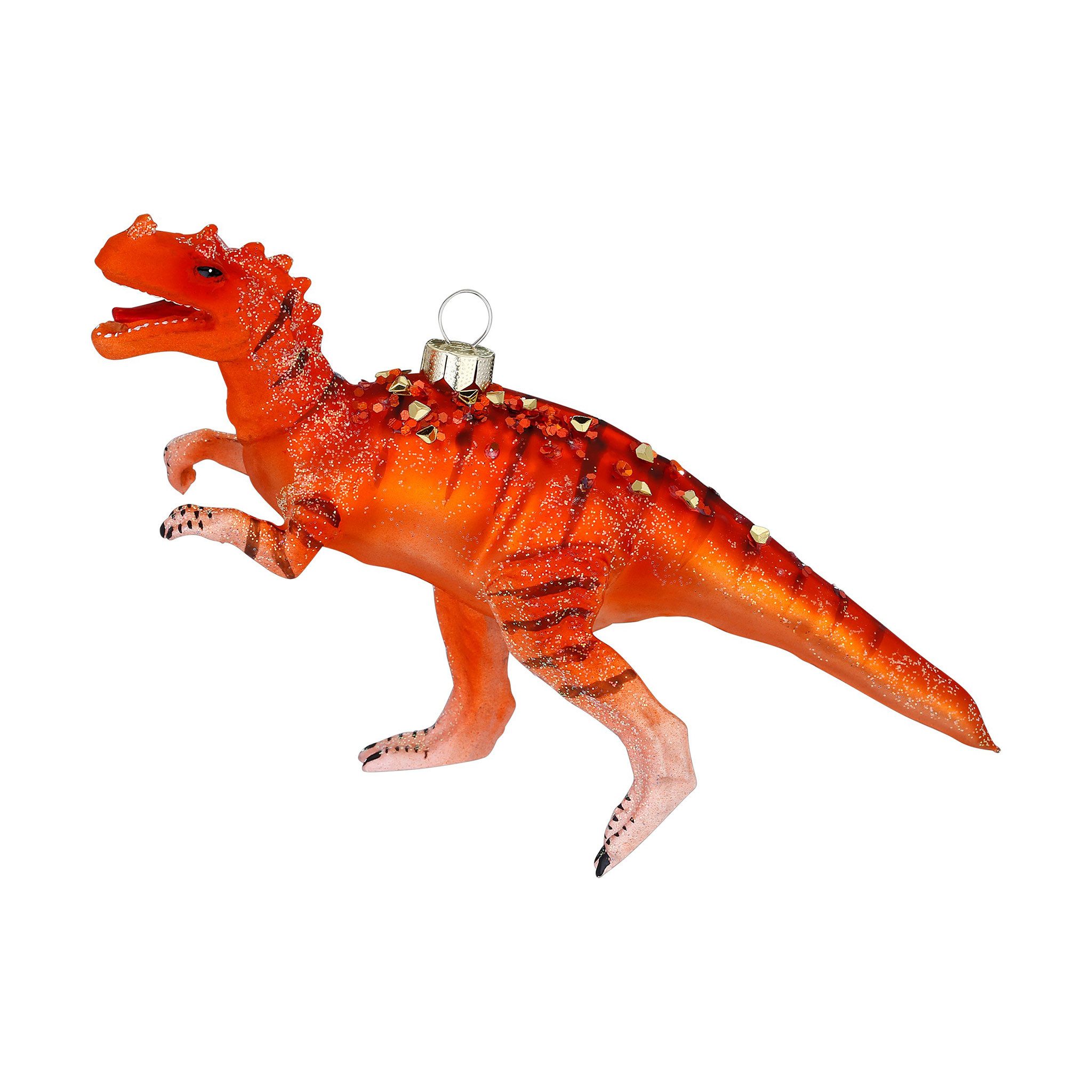MAGIC by Inge Christbaumschmuck, Christbaumschmuck Glas 15cm Dinosaurier Figur Orange