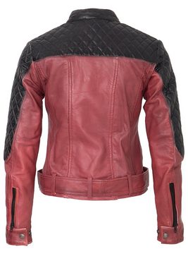 QueenKerosin Lederjacke 2-farbig, Racing Look