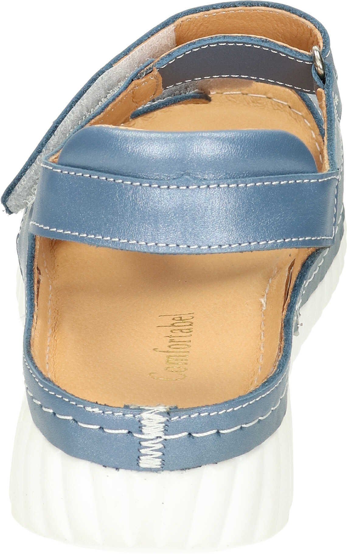 Sandaletten Leder echtem aus Sandalette blau Comfortabel