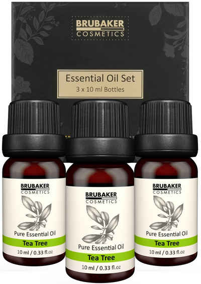 BRUBAKER Duftöl 3er-Set Teebaum Öl - Insektenstiche, Juckreiz (Naturrein & Vegan, 3 x 10 ml Teebaumöl), Ätherische Öle Aromatherapie Geschenkset