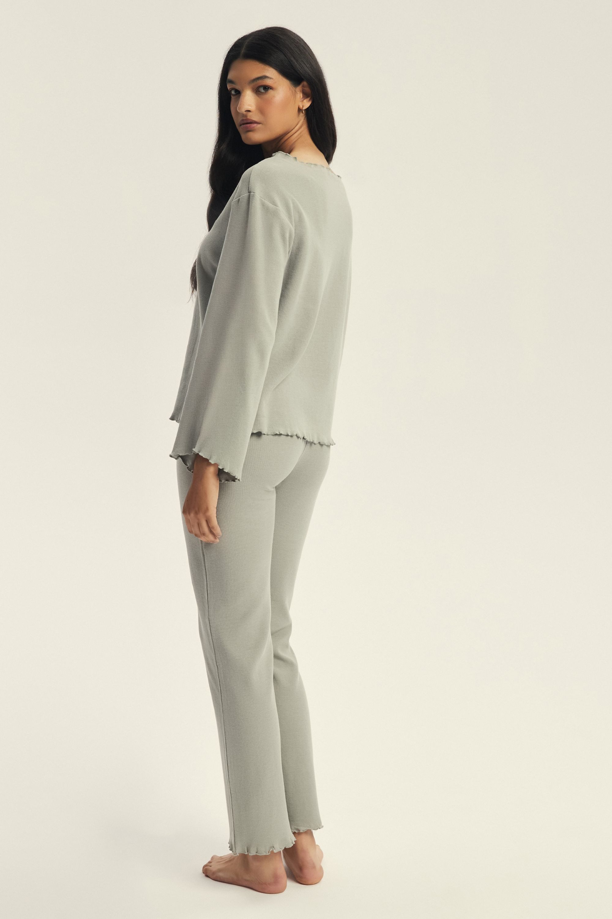 ESOTIQ Hausanzug Hausanzug Loungewear Set aus Baumwolle atmungsaktiv langärmlig Cavea (2 tlg)