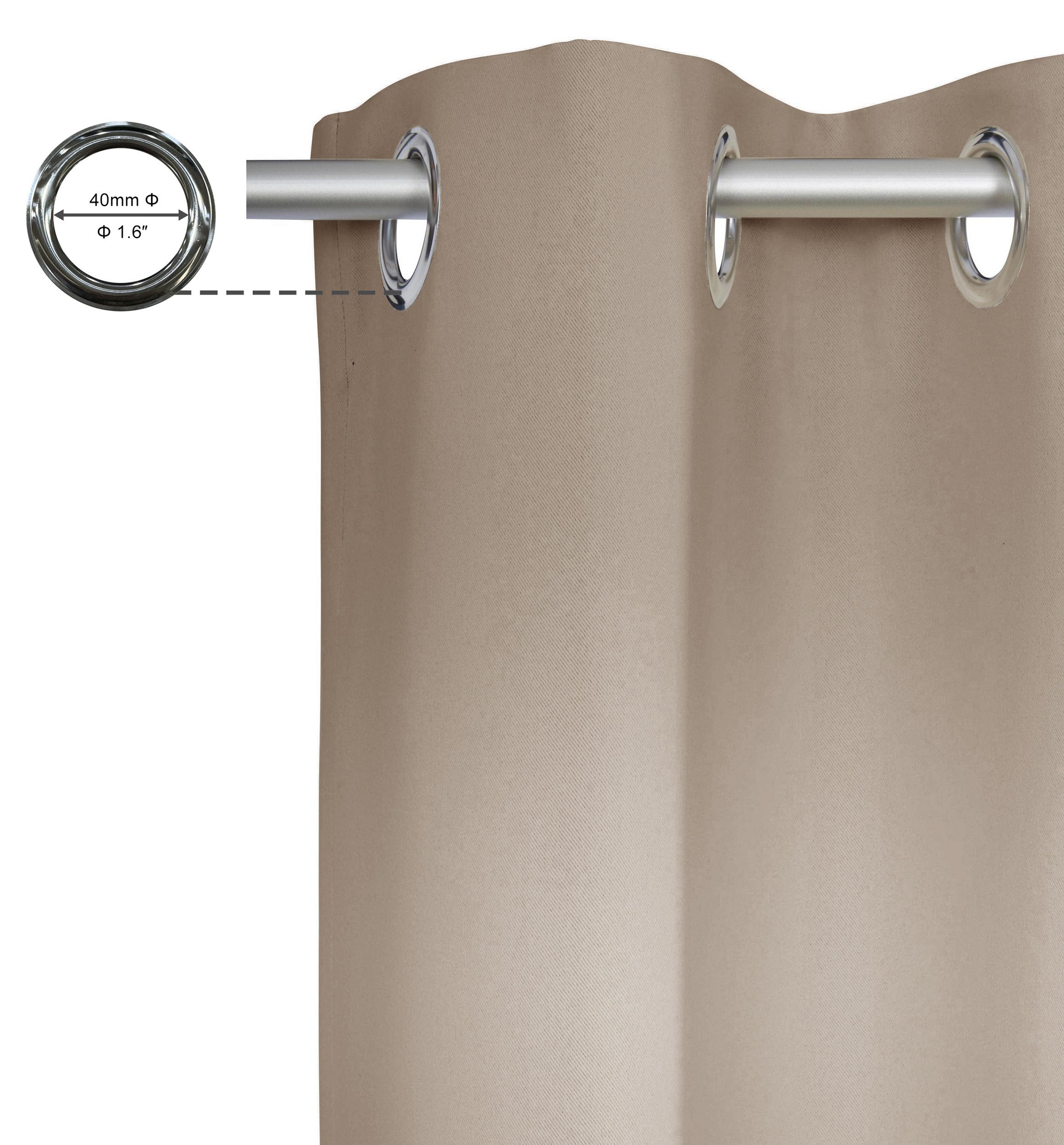 OTTO home Vorhang SOLA mit Ösen, 1er & 2 er Pack, blickdicht/verdunkelnd, Topseller! (1 St), Ösen, verdunkelnd, Polyester, blickdicht, Ösen-Aufhängung, wärmeabw – Bild 3 von 5