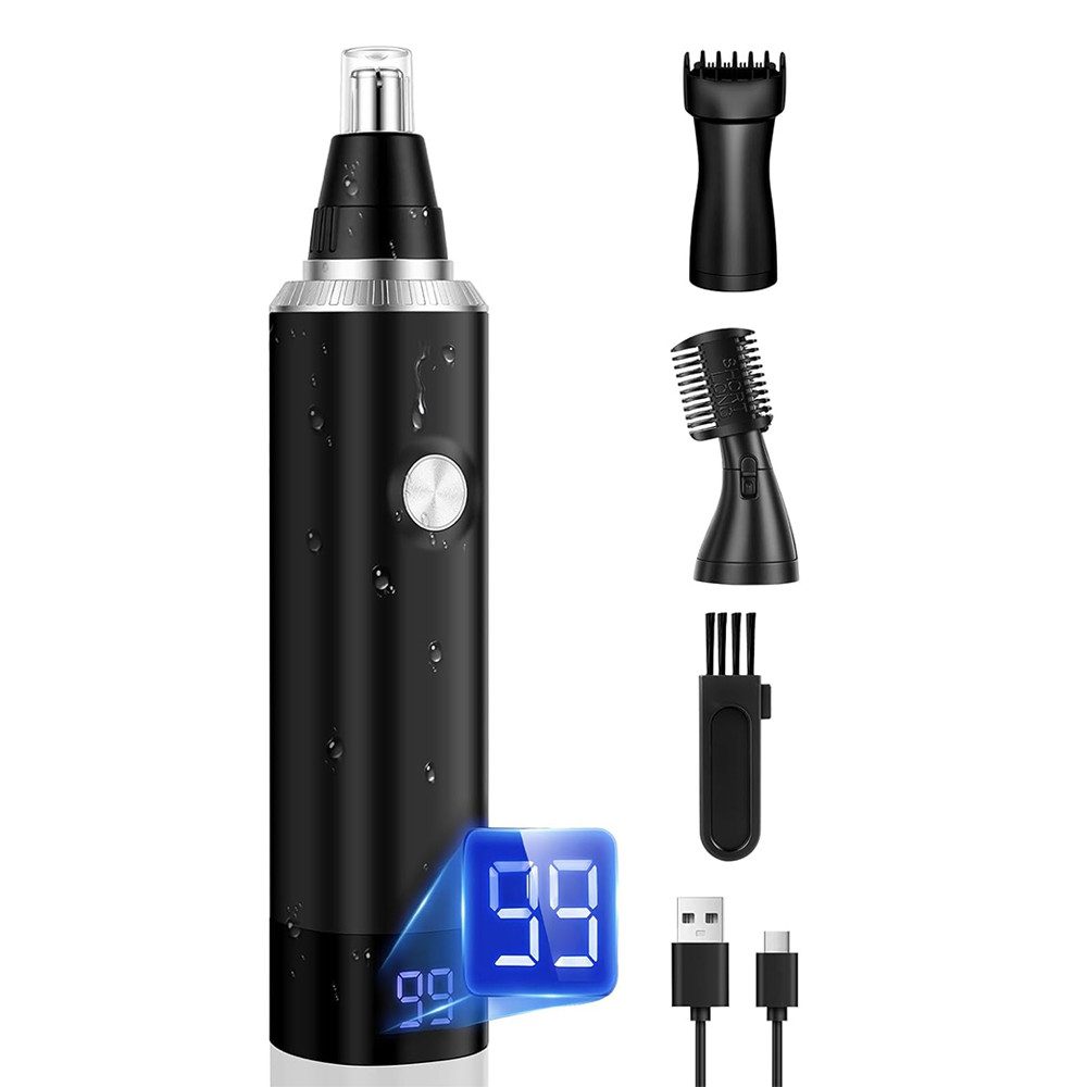 TUWENA Nasen- und Ohrhaartrimmer Nasenhaartrimmer Herren, 3 in 1 Nasentrimmer, Nasenhaarschneider, USB Wiederaufladbar Ohrhaartrimmer Schmerzloser Nasenhaarentferner