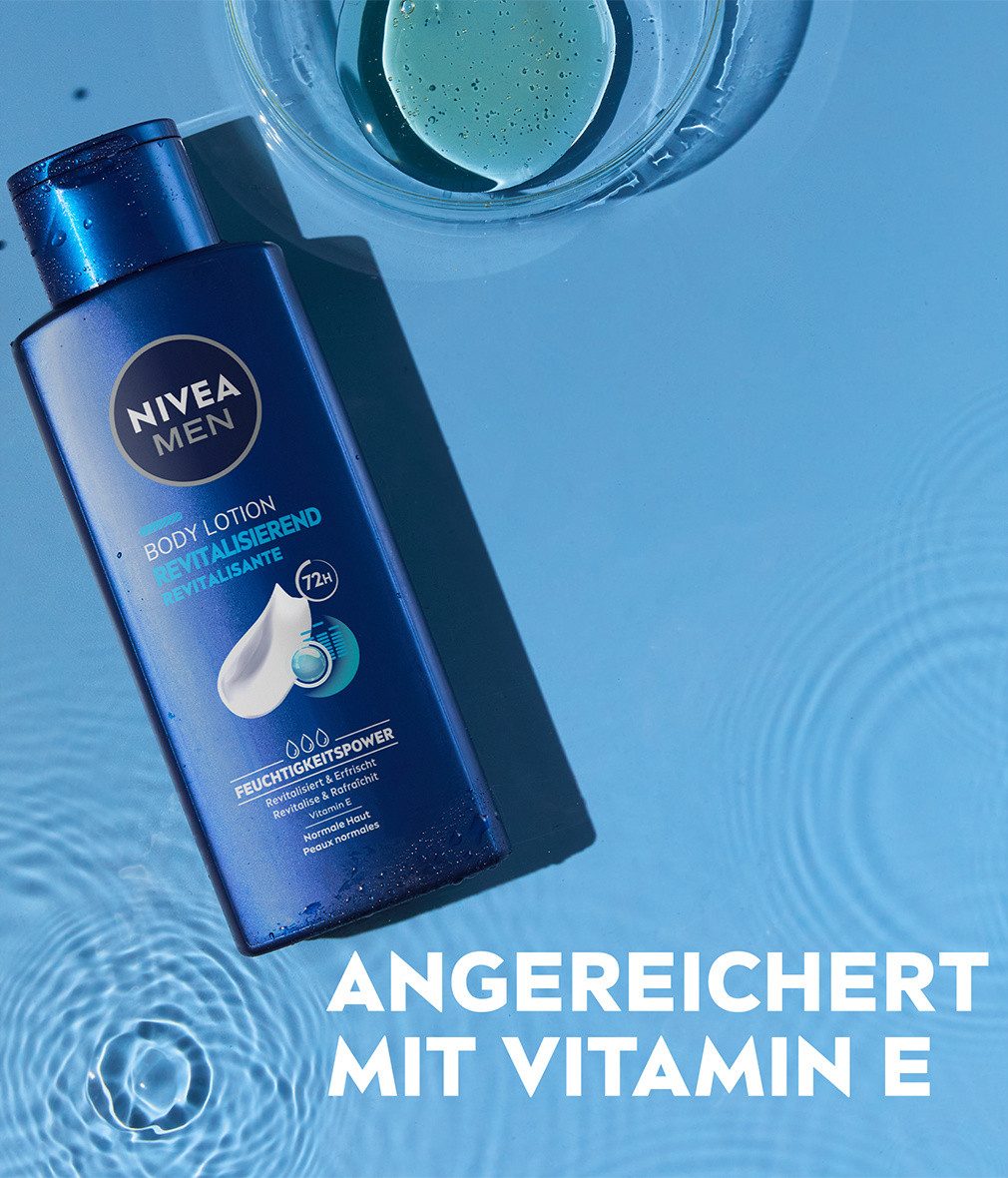 Nivea Men Bodylotion Body Lotion Revitalisierend 3 x 250 ml Set, 3-tlg.