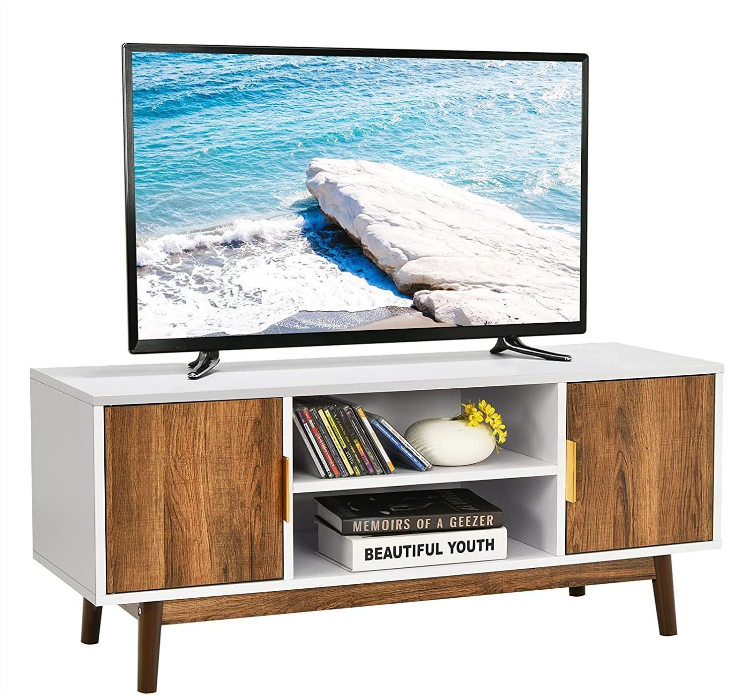 KOMFOTTEU TV-Schrank für Fernseher bis zu 50 Zoll