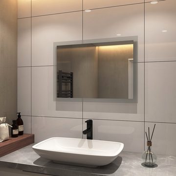 S'AFIELINA Badspiegel »LED Badspiegel mit Beleuchtung Kosmetikspiegel Wandspiegel«, Wandschalter,Warmweiß 3000K,Energiesparend, Wandmontage