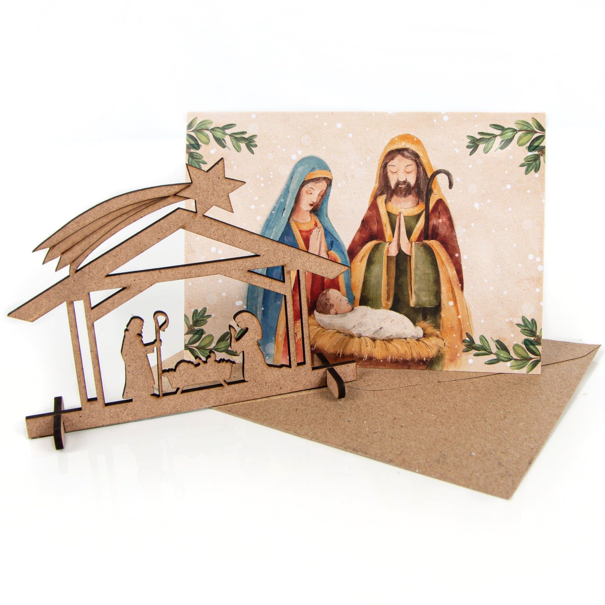 Logbuch-Verlag Klappkarte 3 Weihnachtskarten DIN A6 Klappkarten mit Umschlag – Maria und Josef