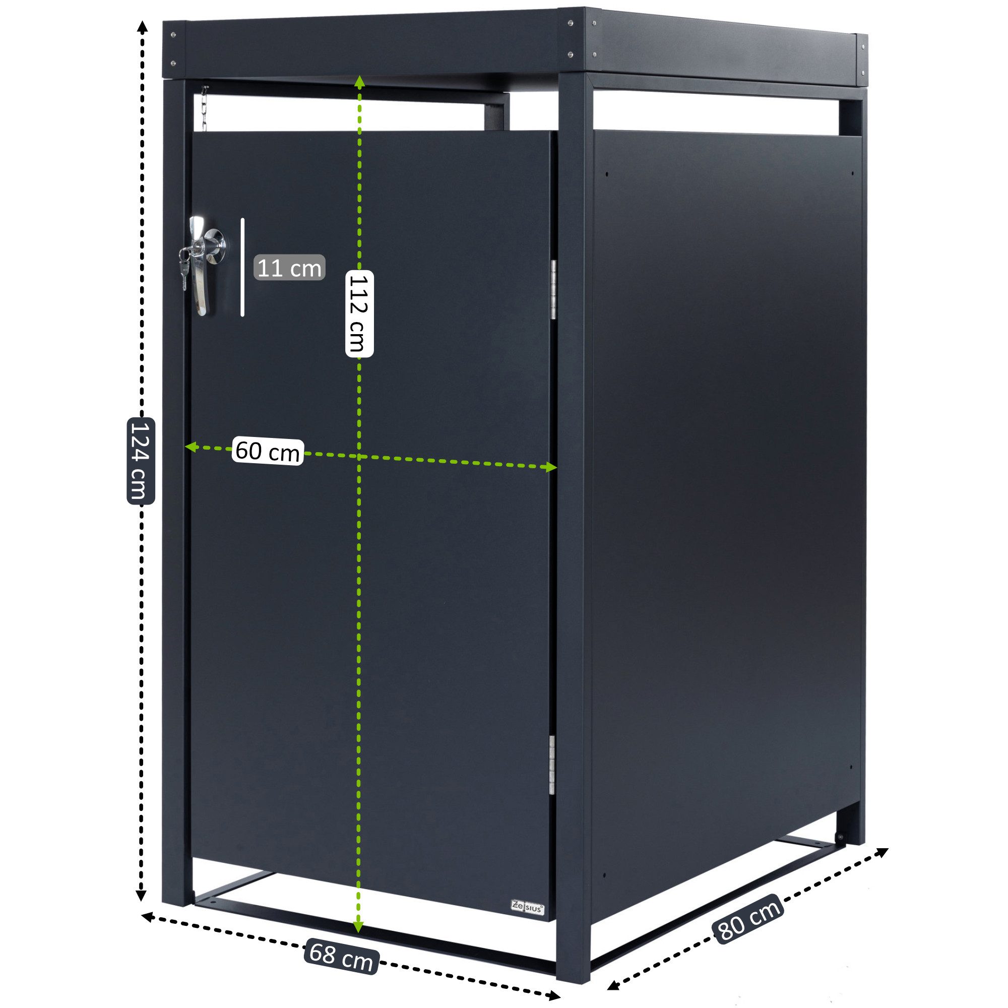 Zelsius Mülltonnenbox Mülltonnenbox mit Pflanzdach für 120 - 240 Liter Mülltonnen, Inkl. Erweiterungsmöglichkeit