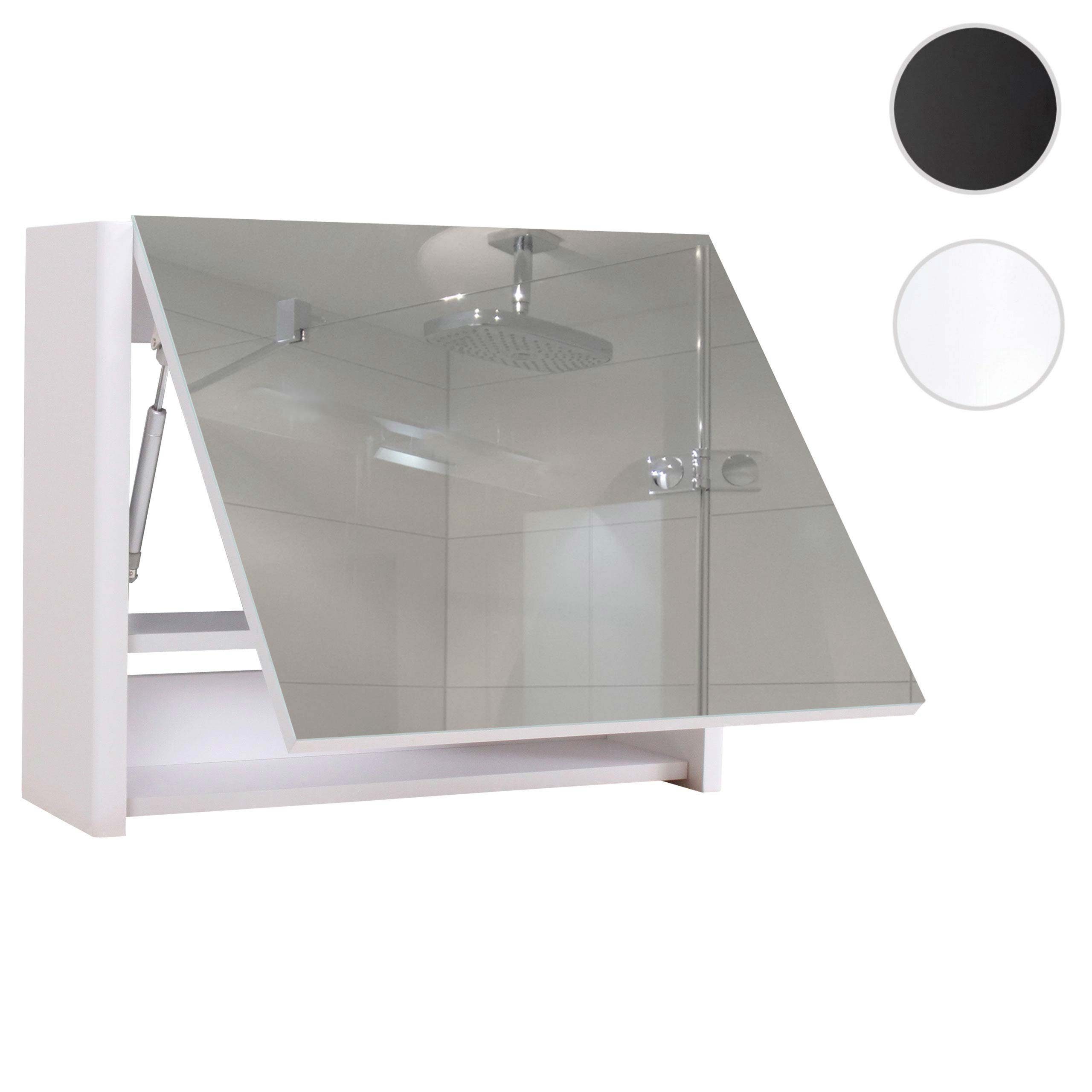 79, MCW Inkl. Breite weiß weiß Hochglanz-Optik, Befestigungsmaterial Badezimmerspiegelschrank Einlegeboden | HWC-B19 und