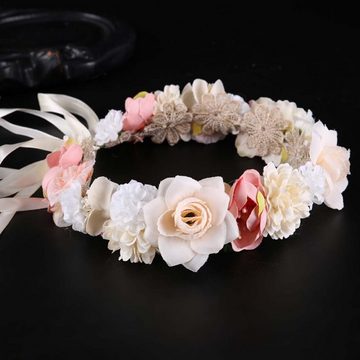 FIDDY Haarband Heukranz Braut farbenfroher Blumenschmuck, 1-tlg.