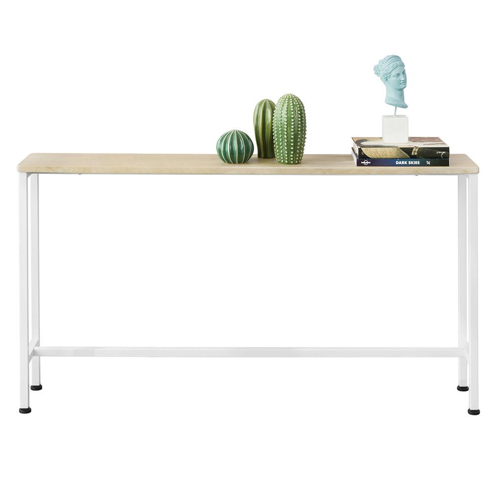 SoBuy Konsolentisch FSB19, Konsolentisch Beistelltisch Sideboard Flurtisch Vintage Natur-Weiß