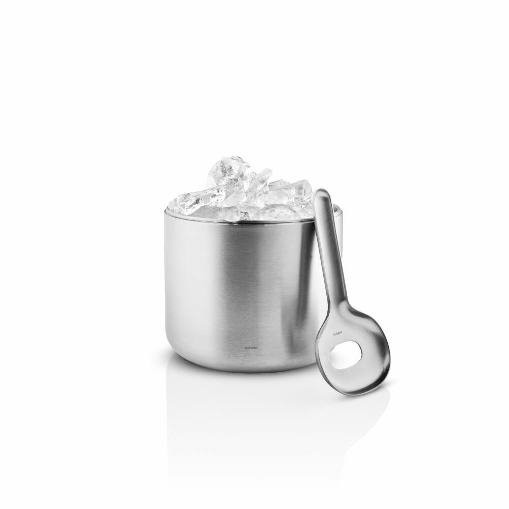Eva Solo Eiseimer Liquid Lounge Brushed Steel, 14 cm, mit Eislöffel