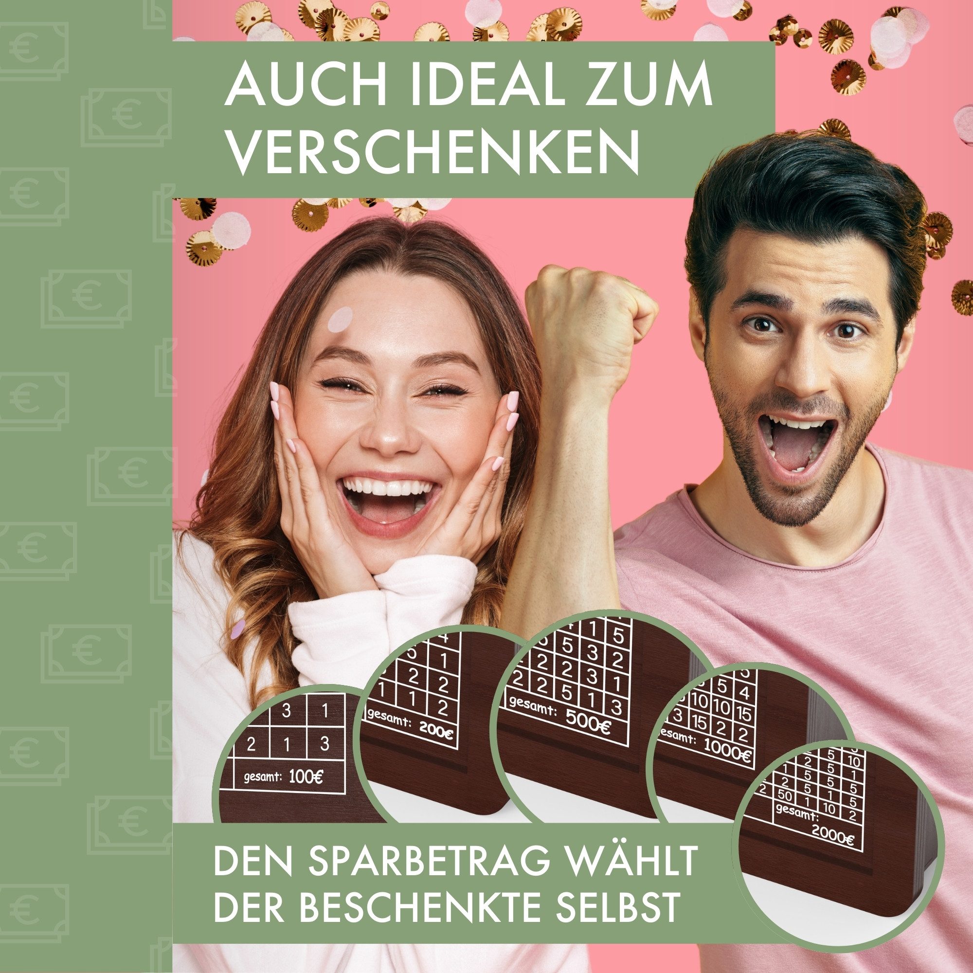 LumeeStar Spardose aus Holz mit Ziel – Motivierende Sparbox für Träume & Ziele