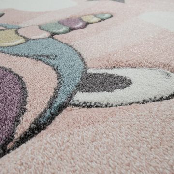 Kinderteppich Kinderteppich Mädchen Spielteppich Niedliches Einhorn Wolken, TT Home, Läufer, Höhe: 16 mm
