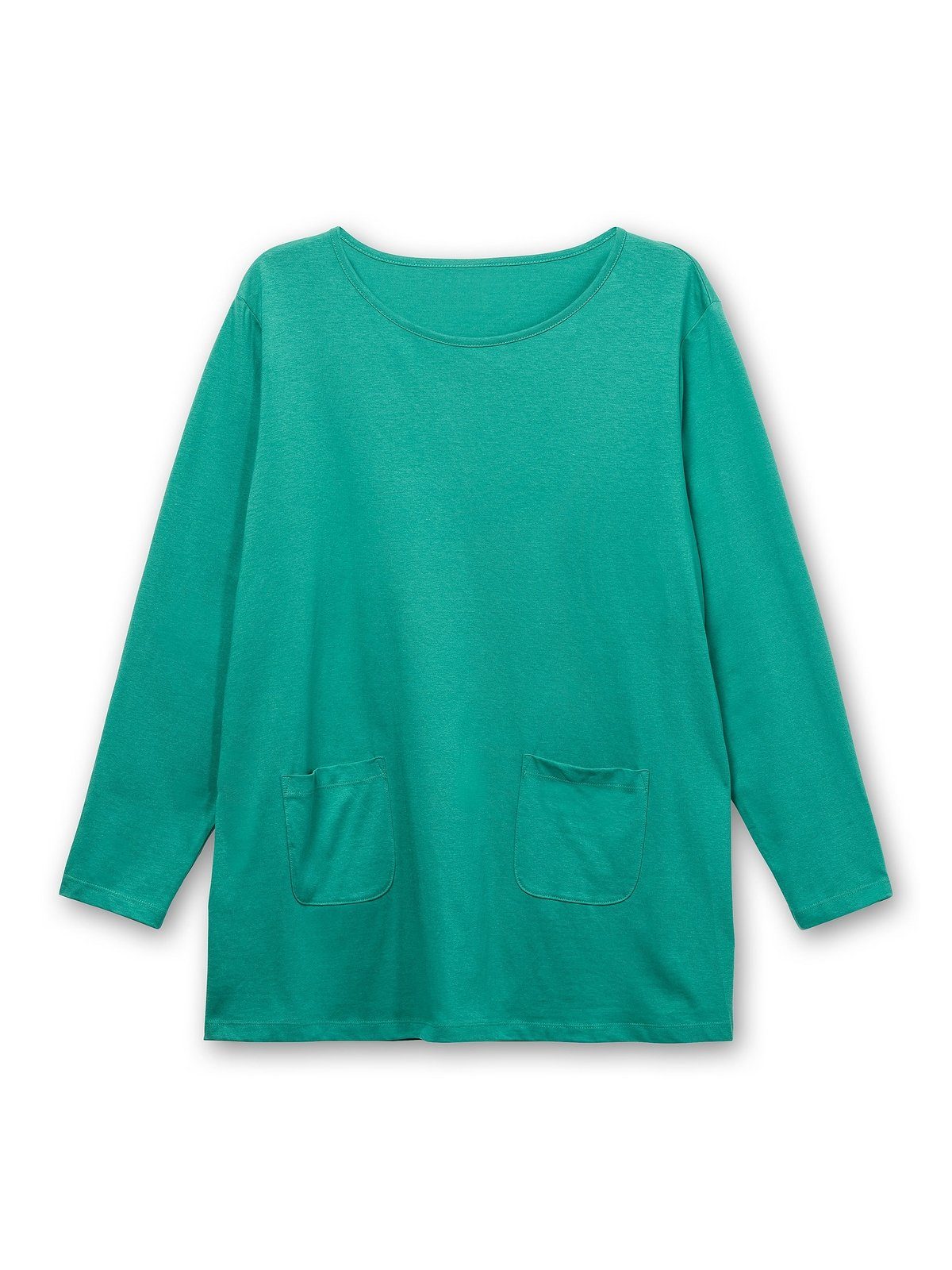 Sheego Longshirt Große smaragd aufgesetzten Größen mit Taschen