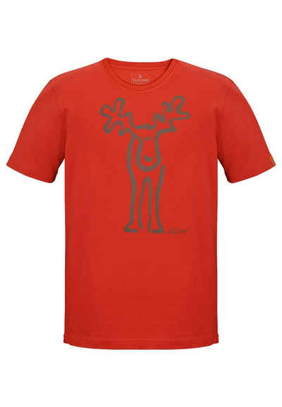 Elkline T-Shirt Rudolf Retro Elch Brust und Rücken Print