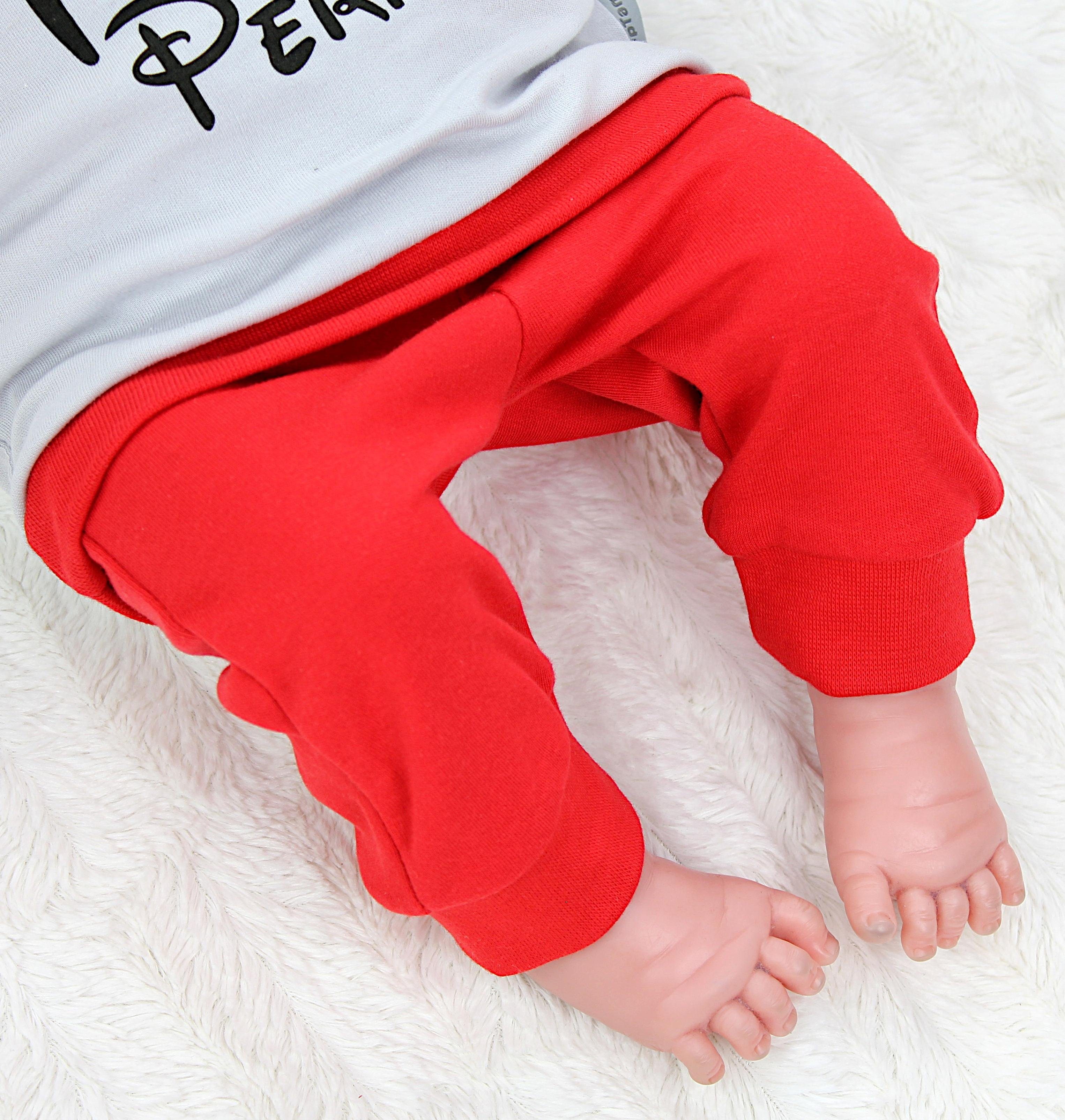 Miss mit Erstausstattungspaket TupTam 2teilig Mädchen Babykleidung Langarmshirt Perfect Baby Spruch Grau/Rot Babyhose