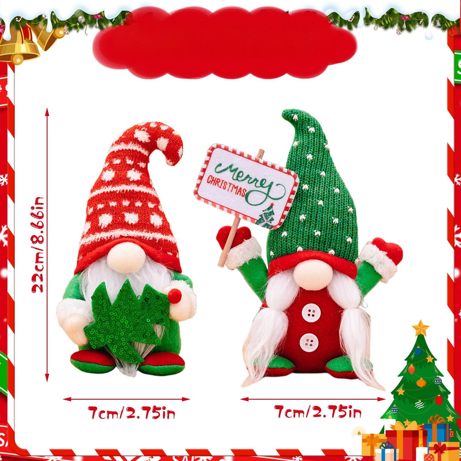 FOUORTUNATE-BEE Dekofigur 2er-Set Weihnachtswichtel – niedliche Indoor-Weih günstig online kaufen