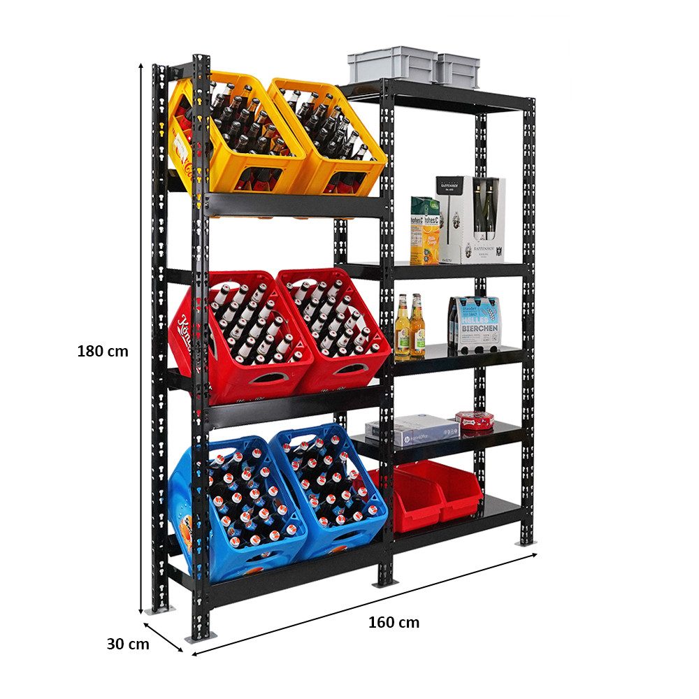PROREGAL® Flaschenregal Getränkekistenregal GARDASEE 180x160x30cm 6 Kisten günstig online kaufen