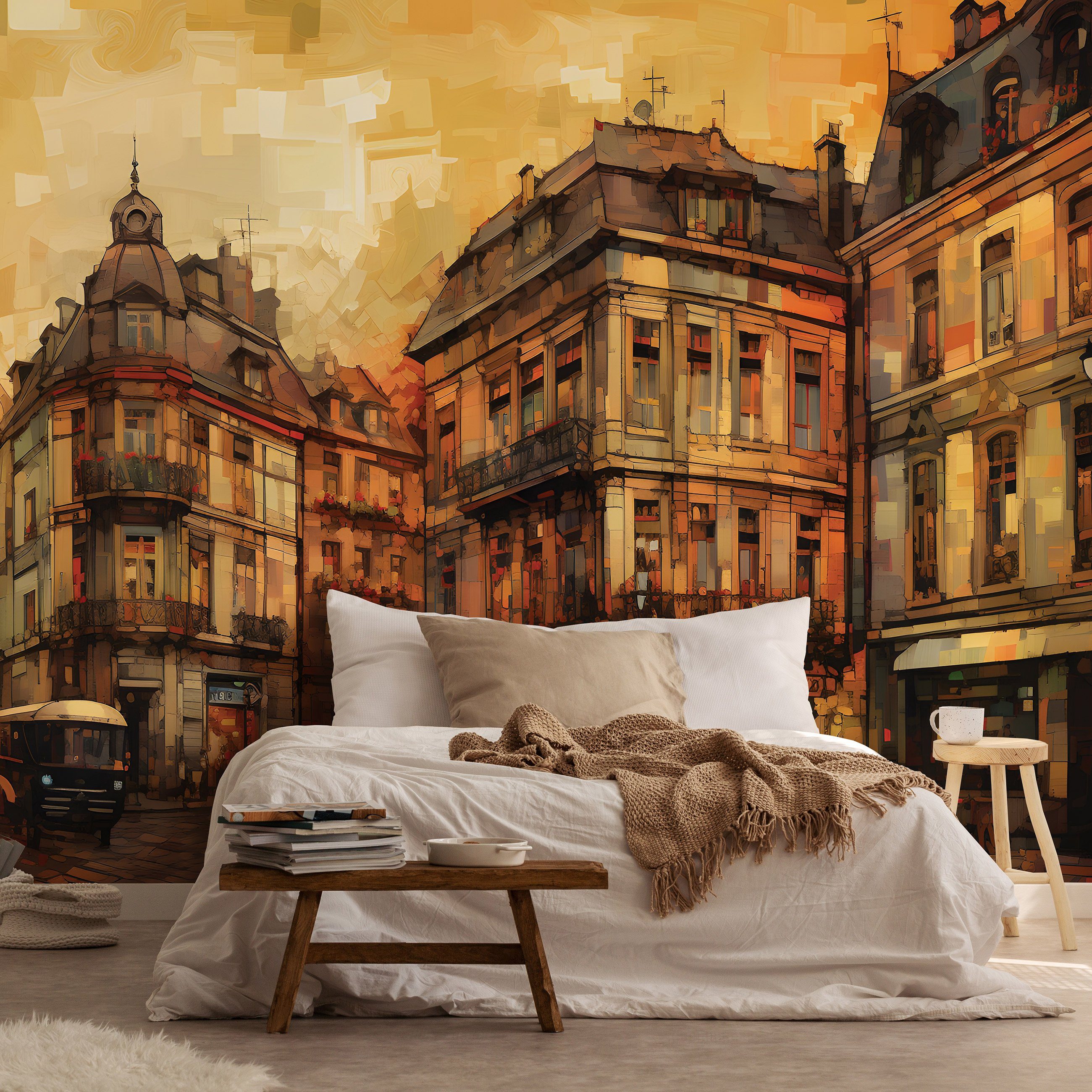 Wallarena Fototapete Stadt Gemalt Vlies Tapete günstig online kaufen