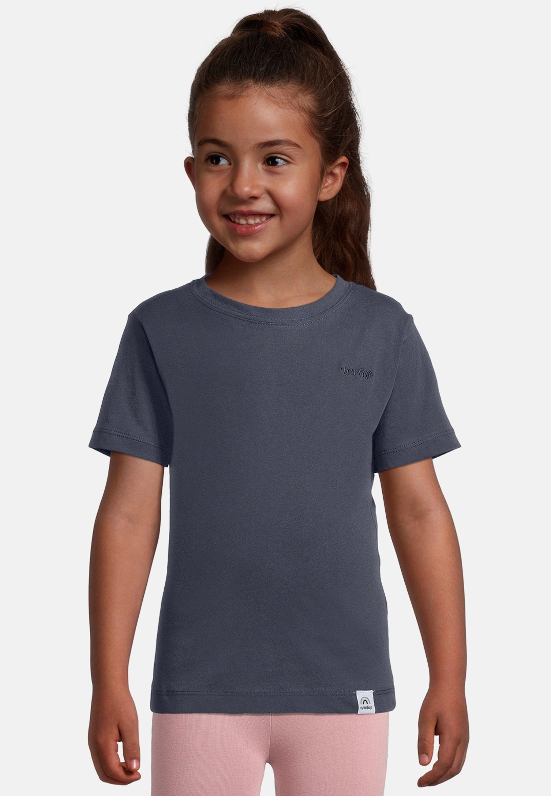 Basic T-Shirt zertifizierte T-Shirt Life Bio-Baumwolle Blau New GOTS