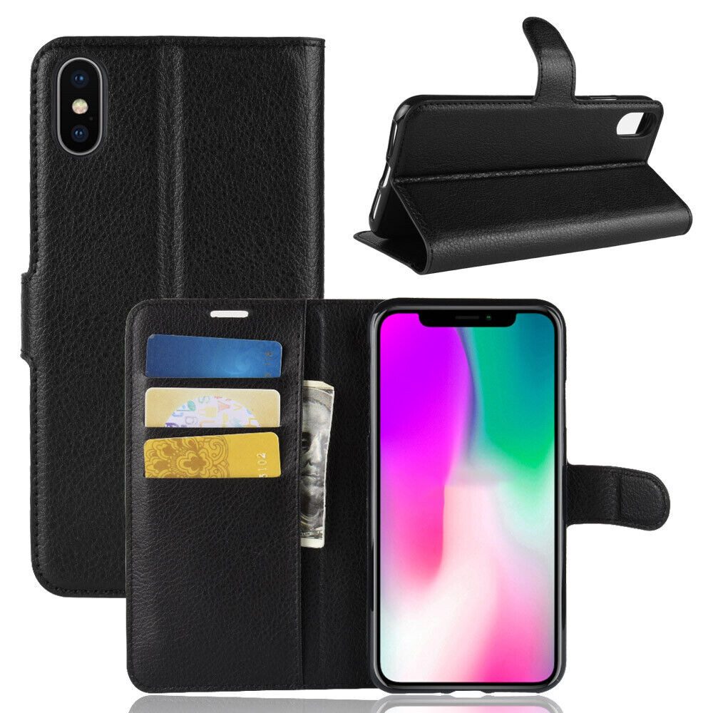 betterfon Handyhülle Leder Hülle für iPhone - Wallet Case Klapphülle, 3 Kartenfächer, Magnetverschluss & Standfunktion im Lederlook